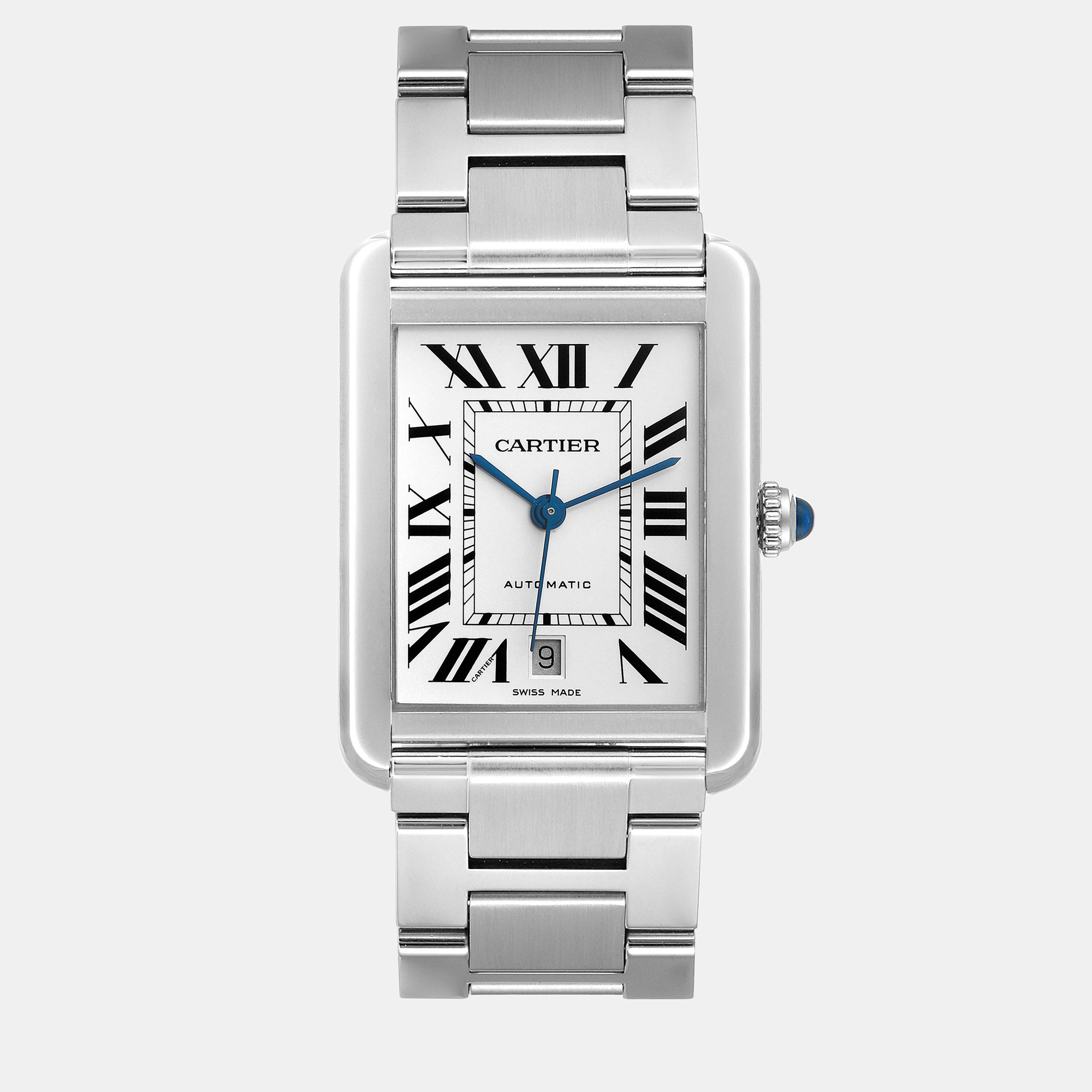 Cartier Tank Solo XL Silver Dial Automatic Steel Men's Watch W5200028 31 X 40.85 Mm