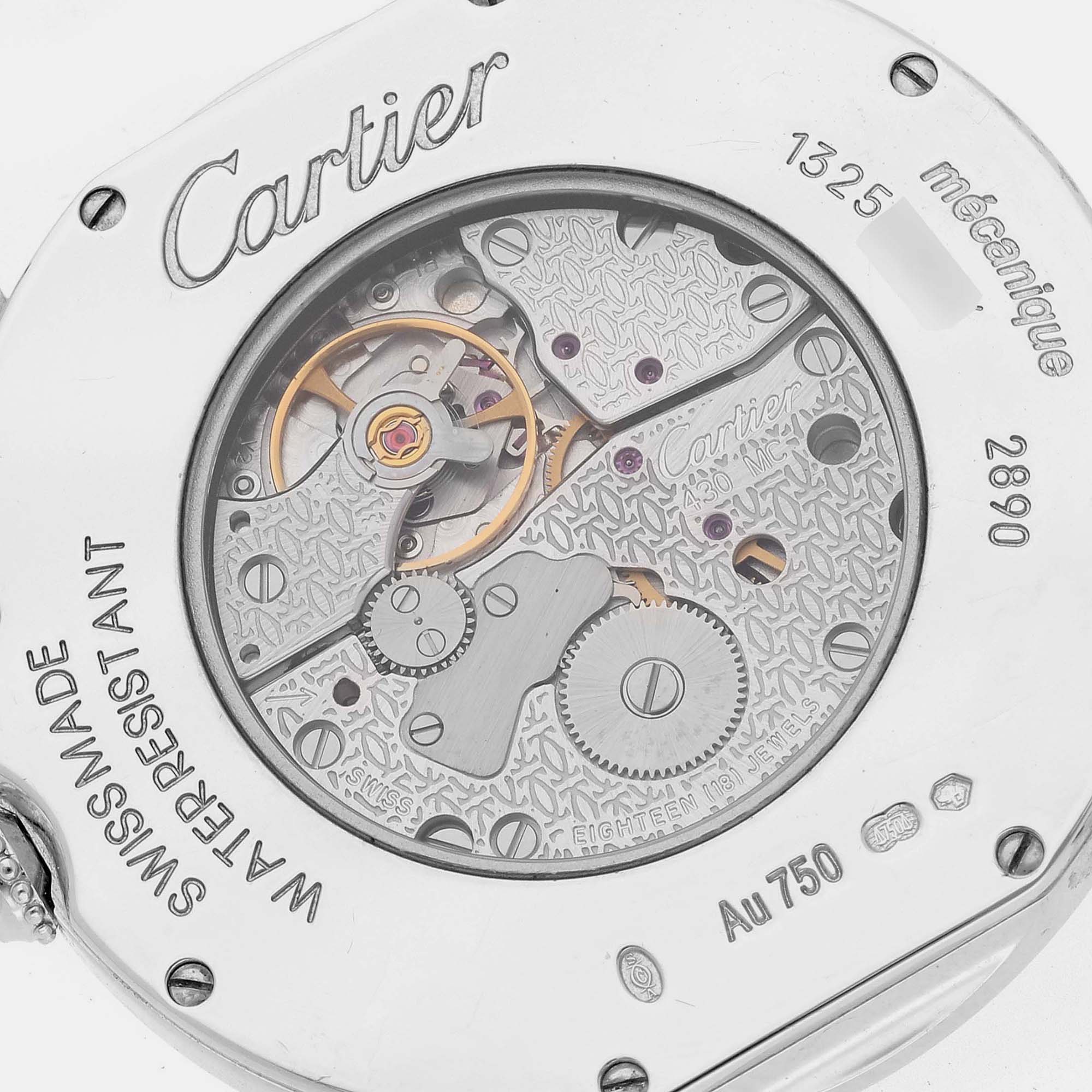 Cartier Ronde Louis White Gold Diamond Mens Watch WR000551 36 Mm