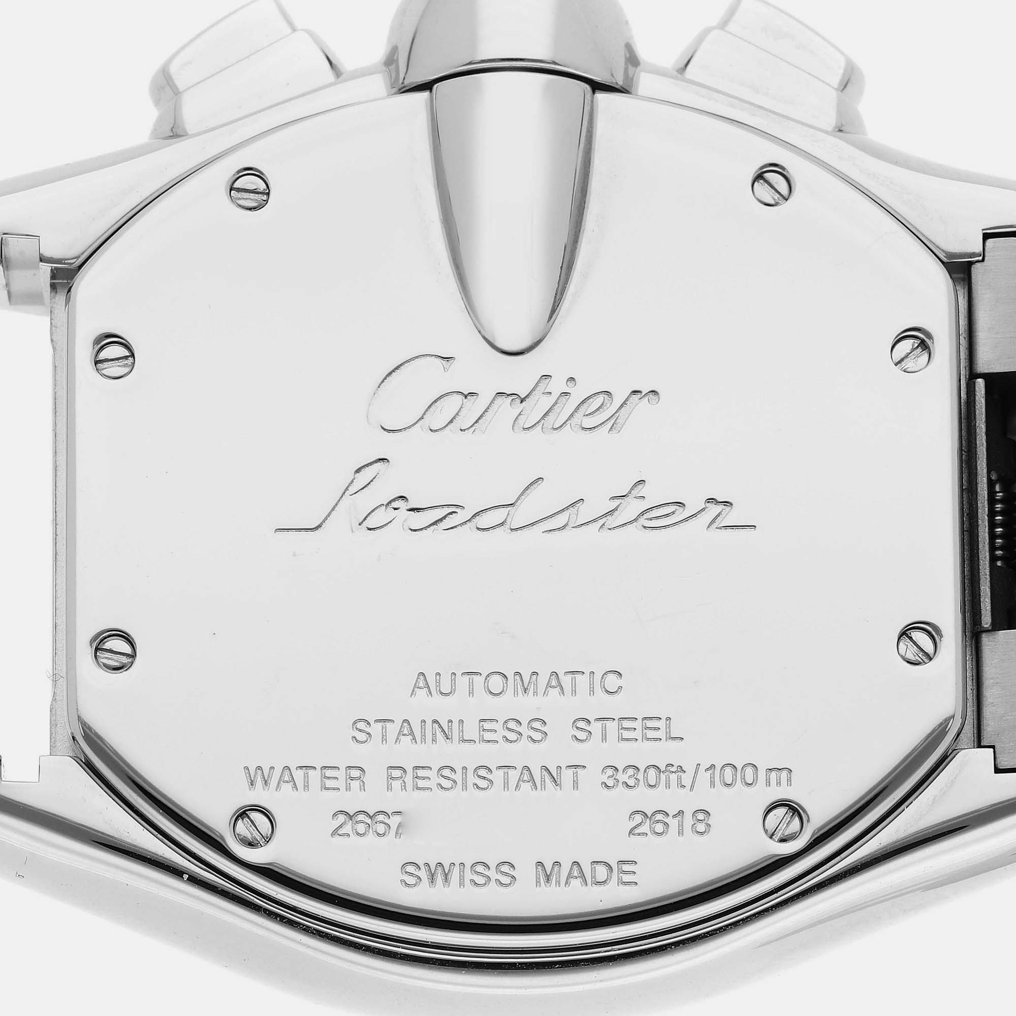 Cartier Roadster XL Chronograph Steel Mens Watch W62019X6 49 Mm X 43 Mm