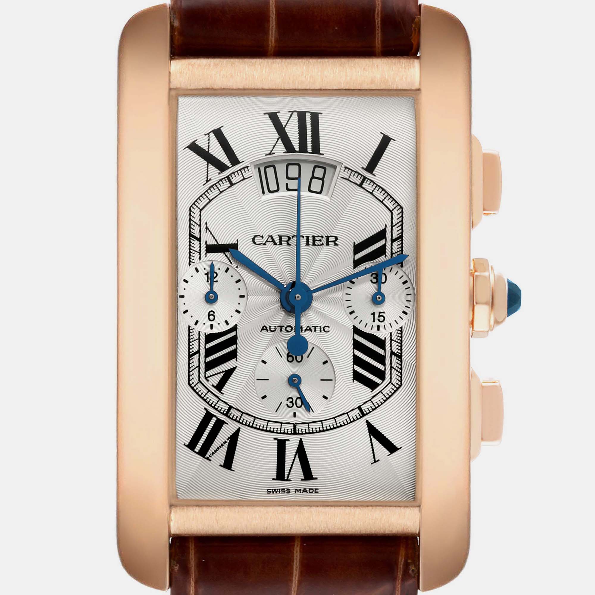 Cartier Tank Americaine XL Chronograph Rose Gold Men's Watch W2610751 52 X 31.1 Mm