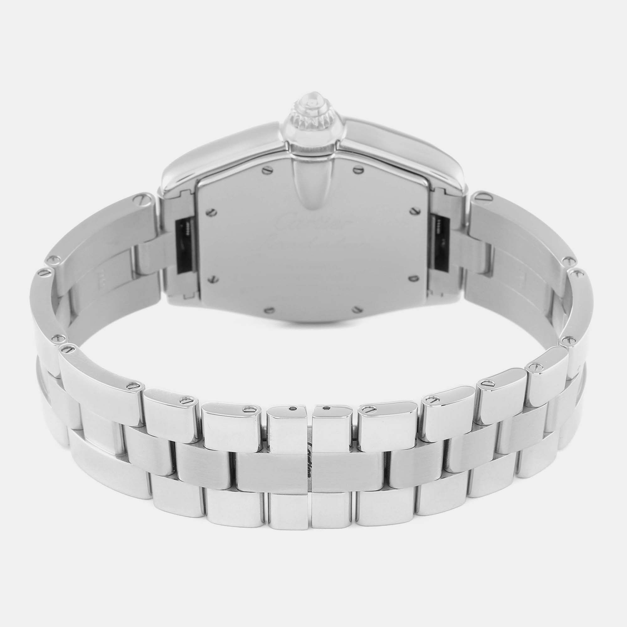 Cartier Roadster Large Silver Dial Steel Men's Watch W62025V3 38 X 43 Mm