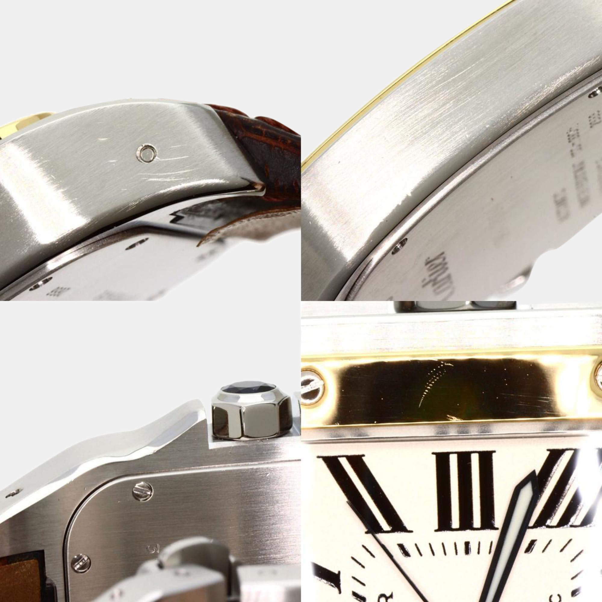 Cartier Silver Stainless Steel Santos W20077X7 Automatic Men's Wristwatch 38 Mm