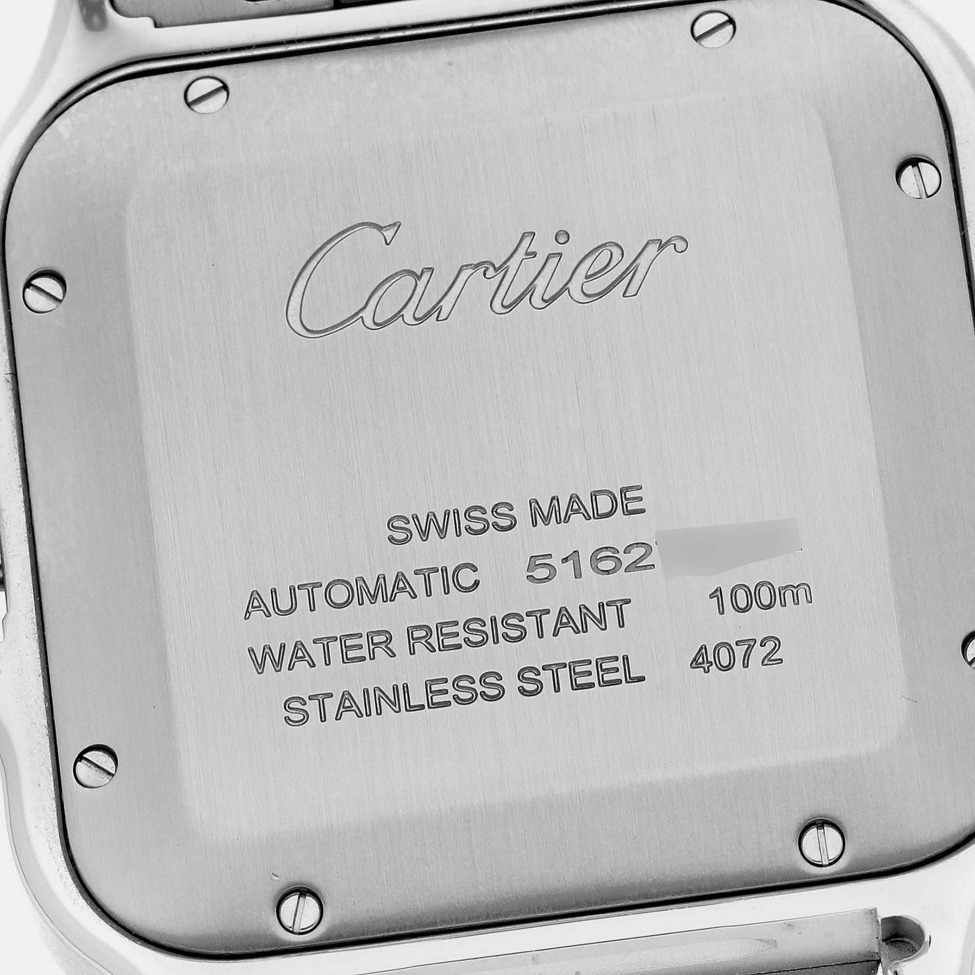 Cartier Santos Silver Dial Large Steel Mens Watch WSSA0018 39.8 Mm X 47.5 Mm