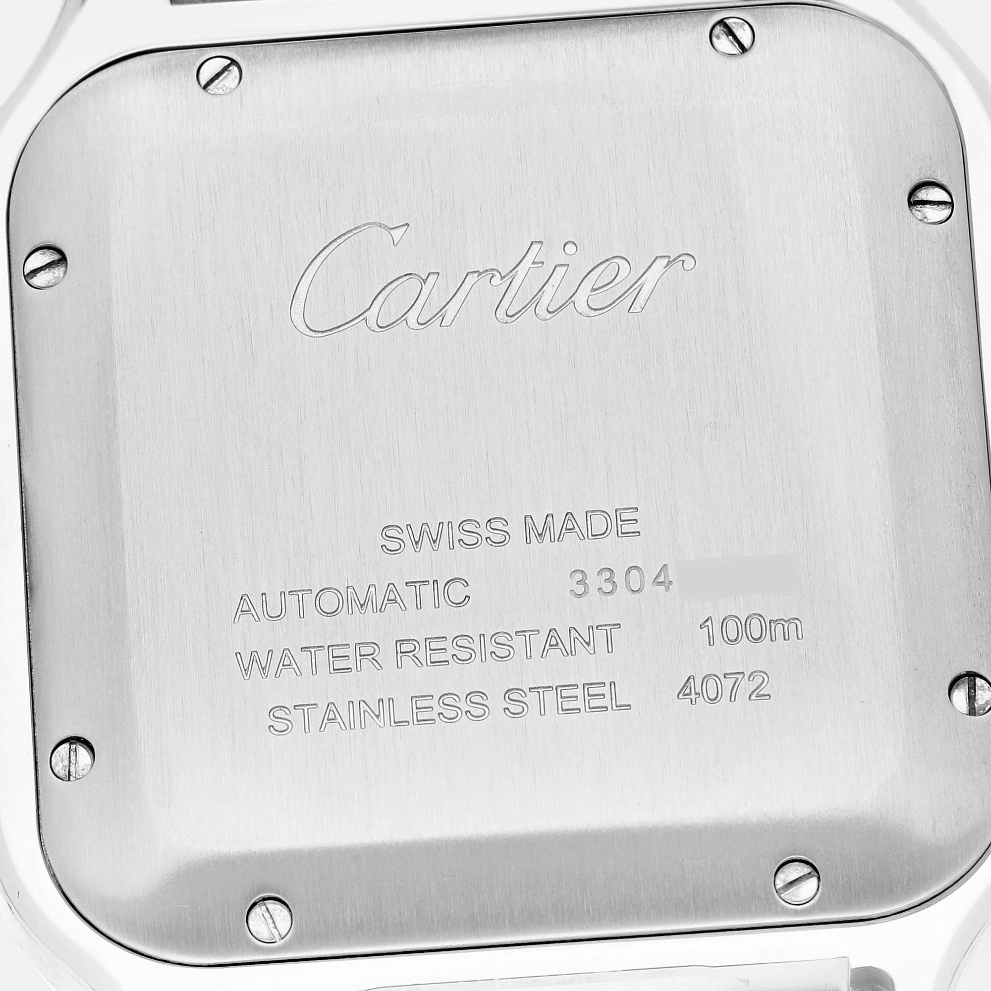 Cartier Santos Large Silver Dial Steel Mens Watch WSSA0018 39.8 Mm X 47.5 Mm
