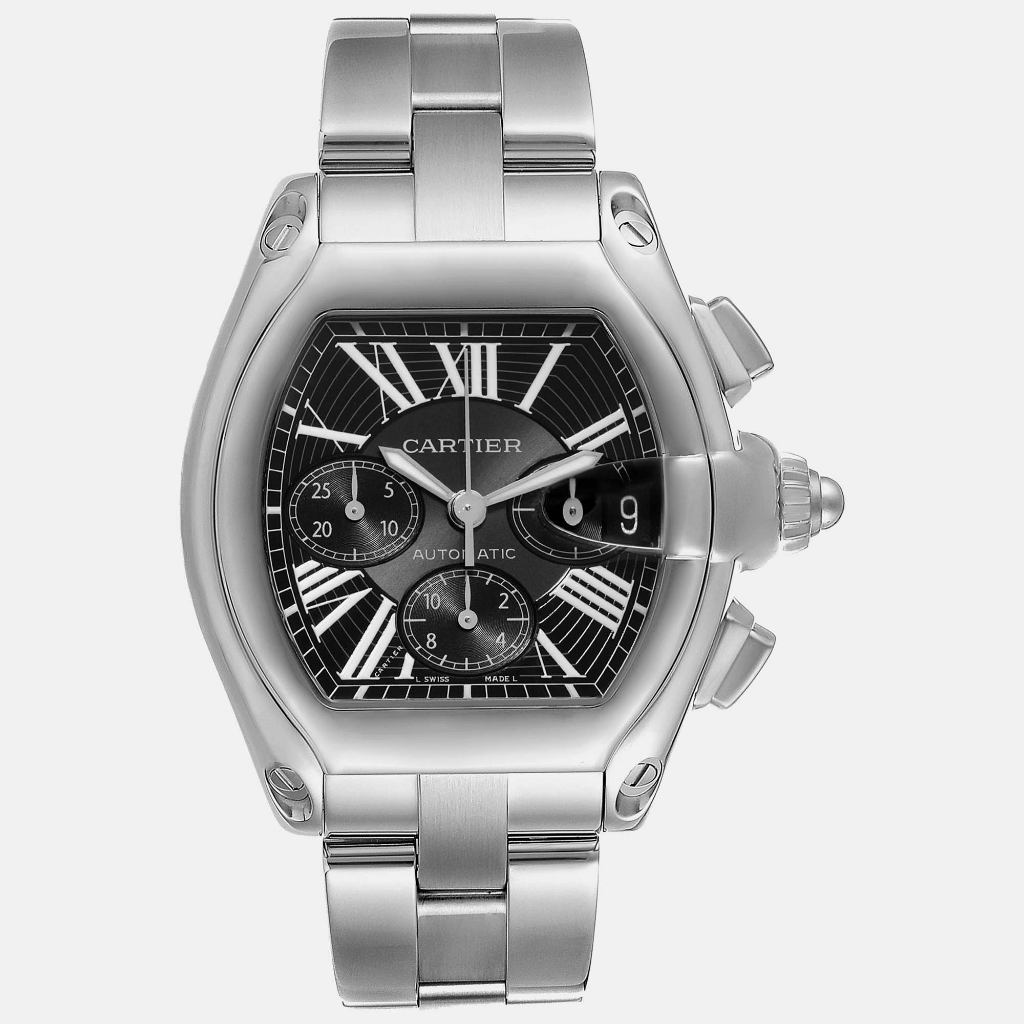 Cartier roadster xl chronograph steel men's watch 43 mm