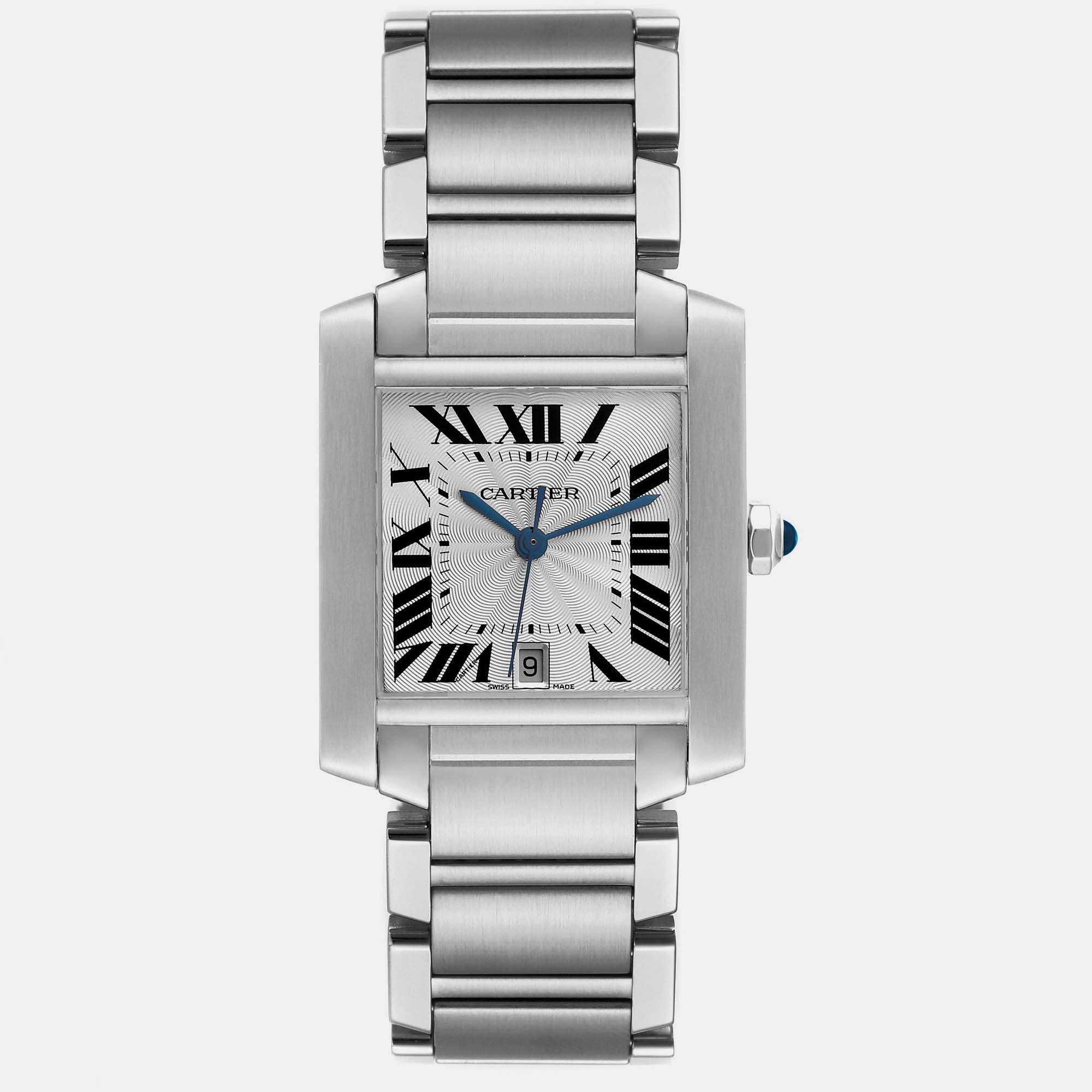 Cartier tank francaise large automatic steel men's watch 28 mm