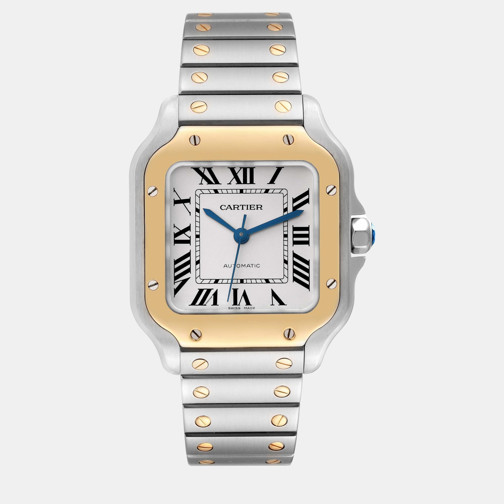 Cartier santos medium steel yellow gold men's watch 35.1 mm