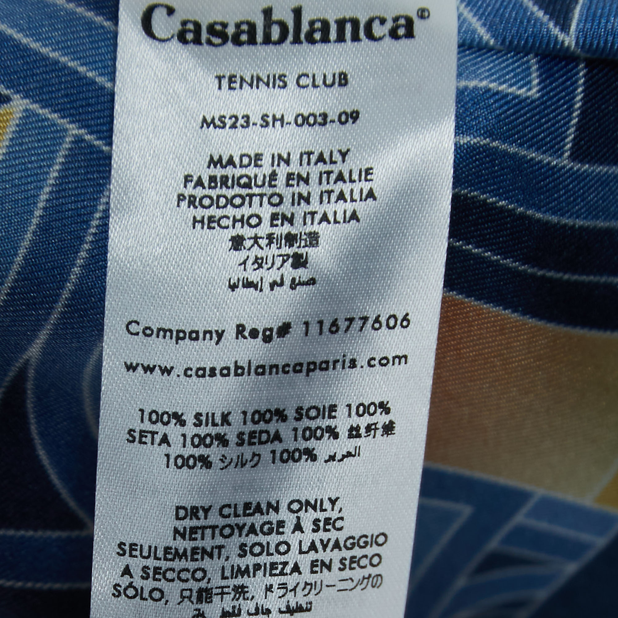 Casablanca Blue L'arche De Nuit Silk Cuban Collar Shirt L