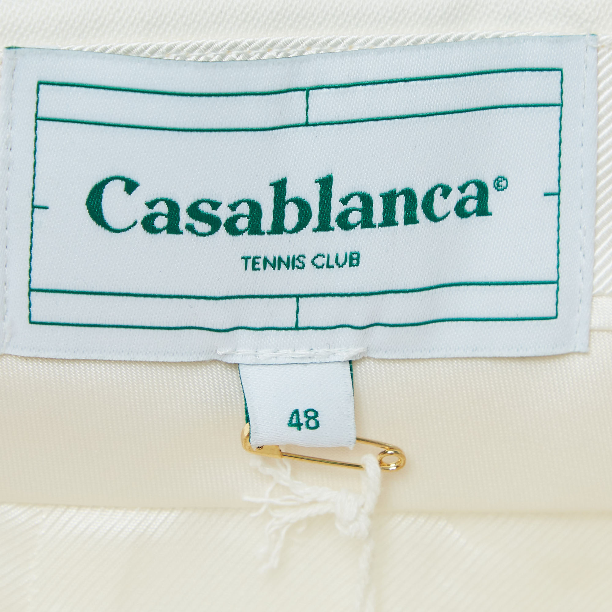 Casablanca White Wool Gabardine Bermuda Shorts M