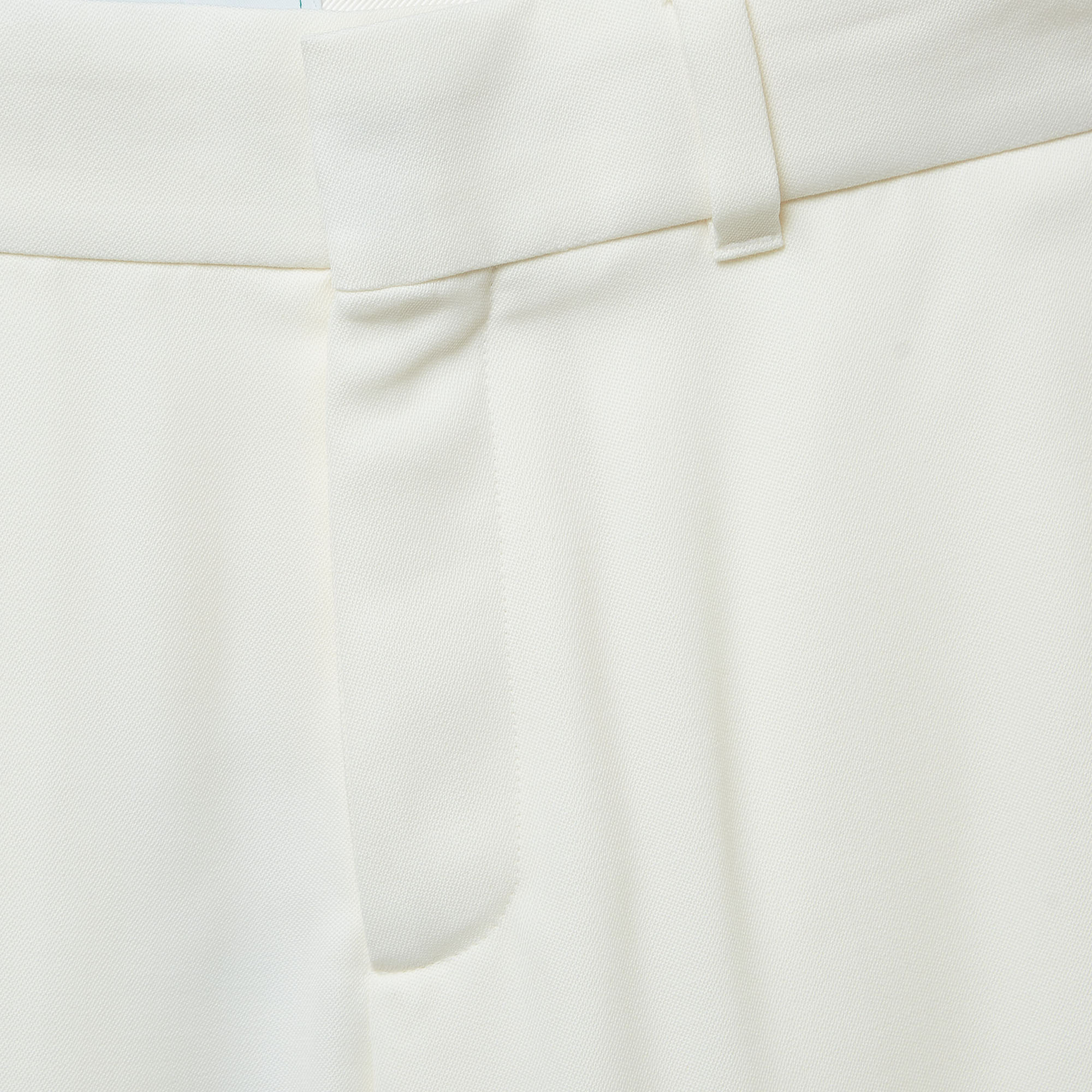Casablanca White Wool Gabardine Bermuda Shorts M