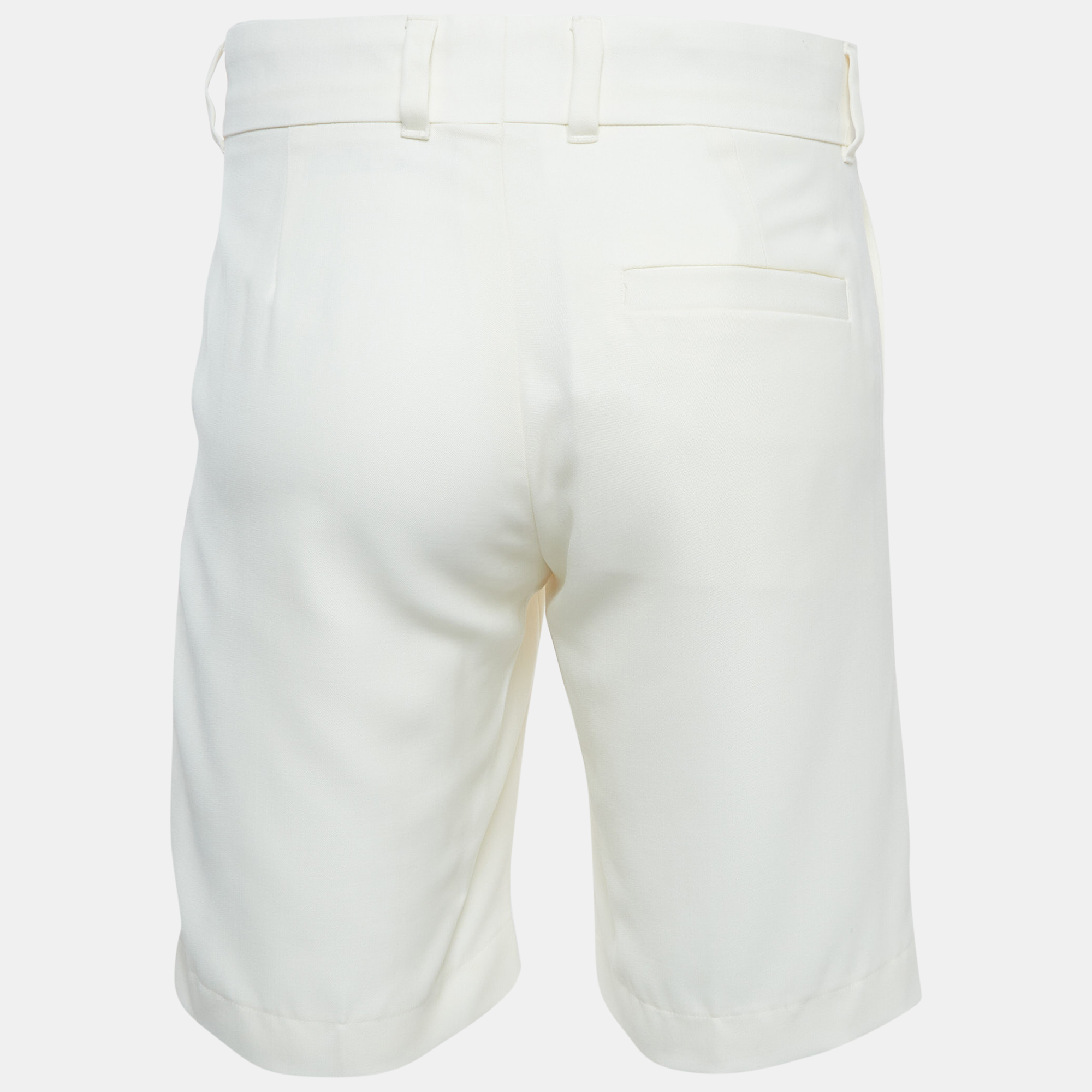 Casablanca White Wool Gabardine Bermuda Shorts M