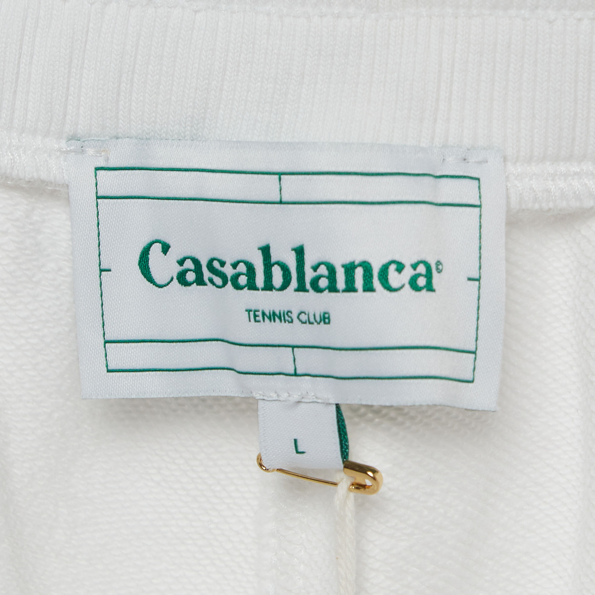 Casablanca White 3D Logo Print Cotton Drawstring Sweatshorts L