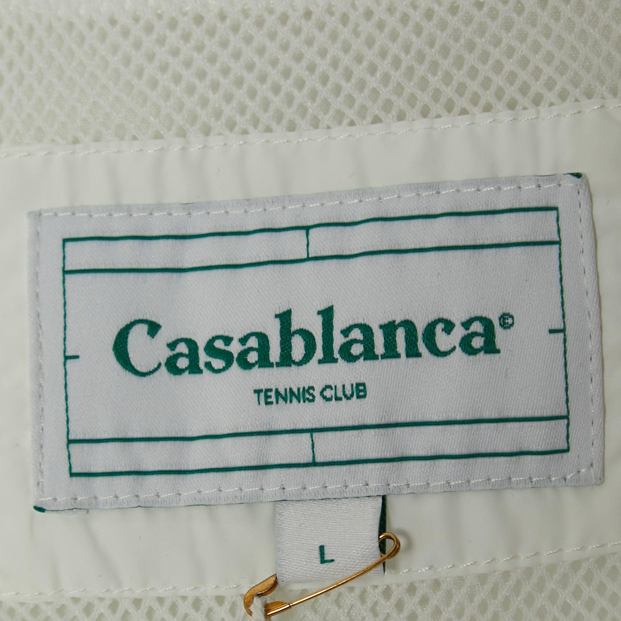 Casablanca White Par Avion Print Synthetic Shell Suit Track Jacket L