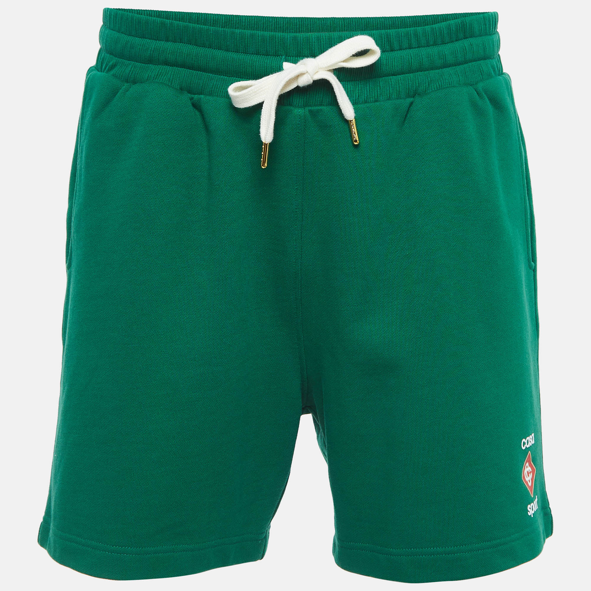 Casablanca Green Cotton Drawstring Track Shorts L
