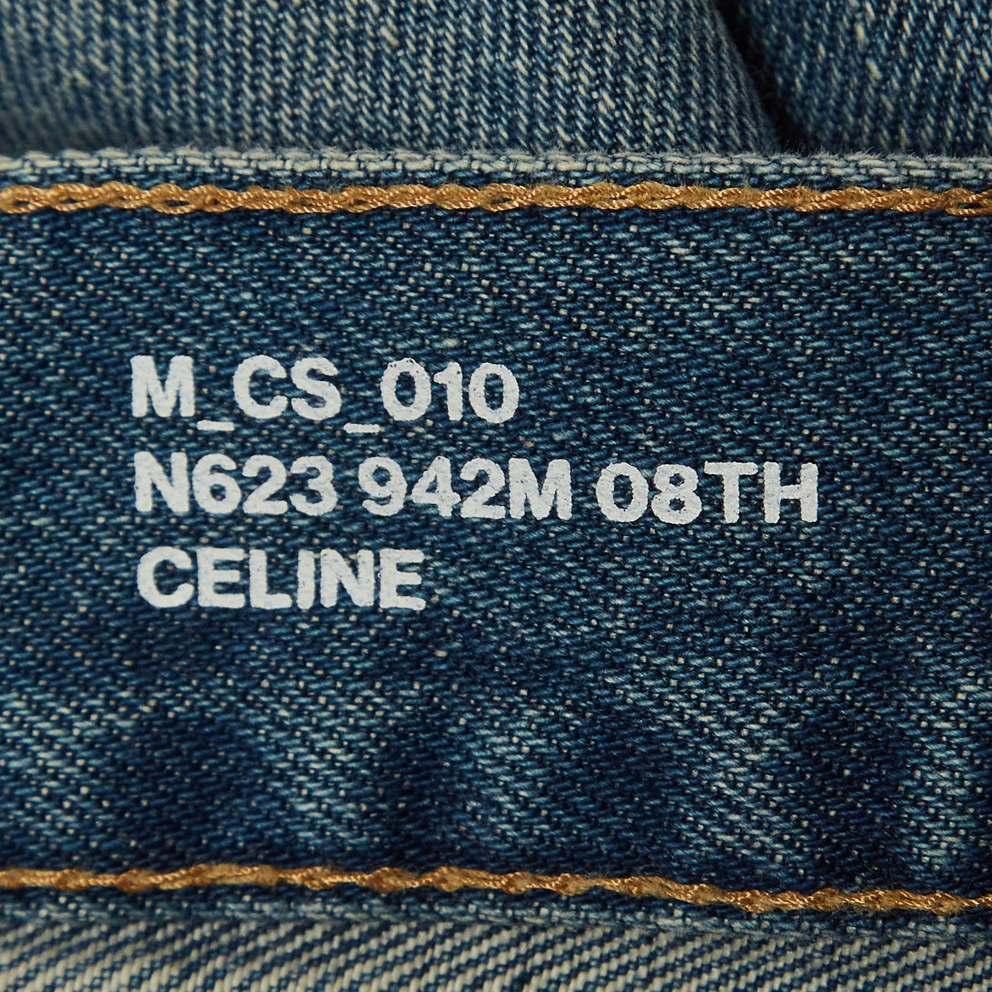 Celine Blue Distressed Denim Buttoned Shorts M Waist 32''