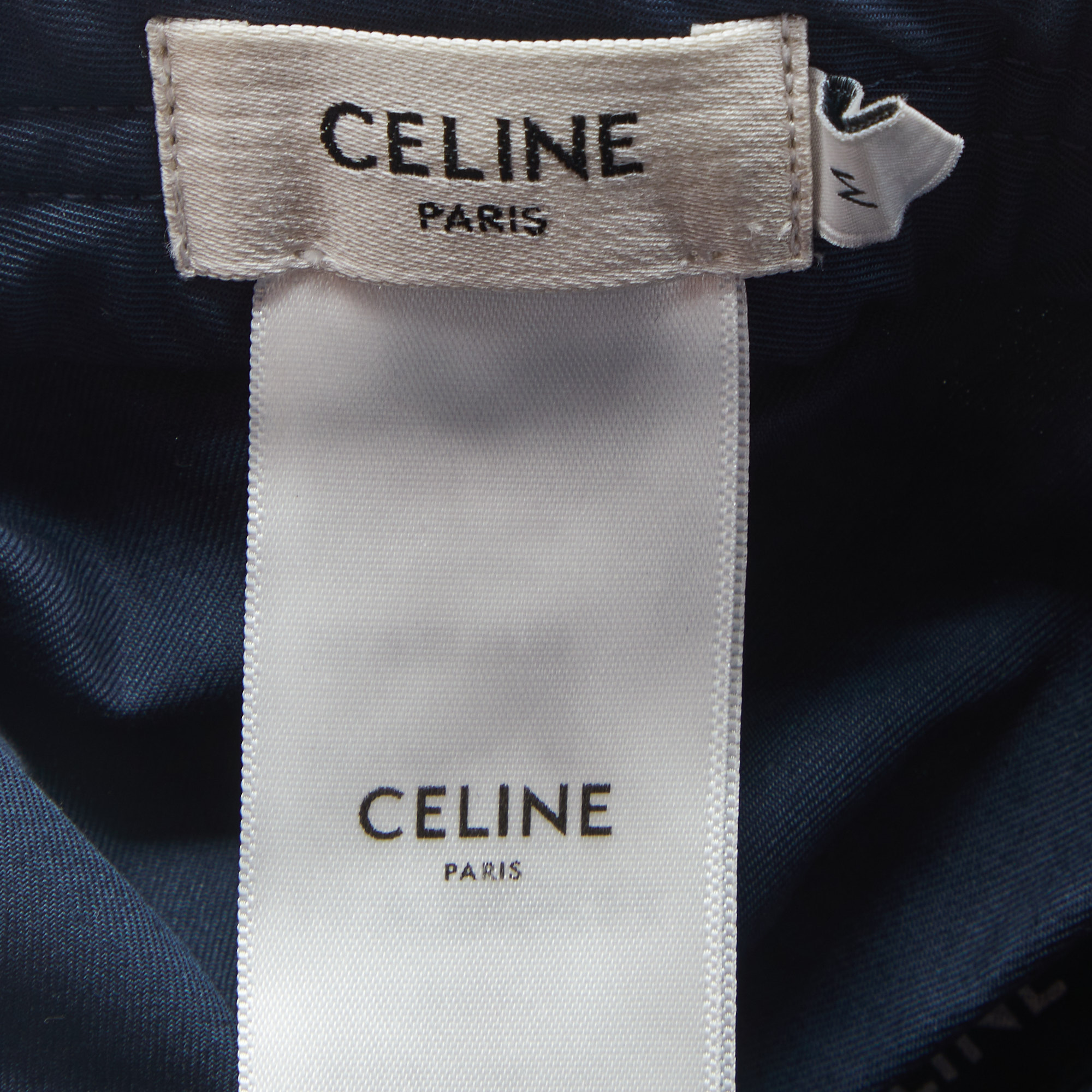 Celine Navy Blue Logo Embroidered Baseball Cap M