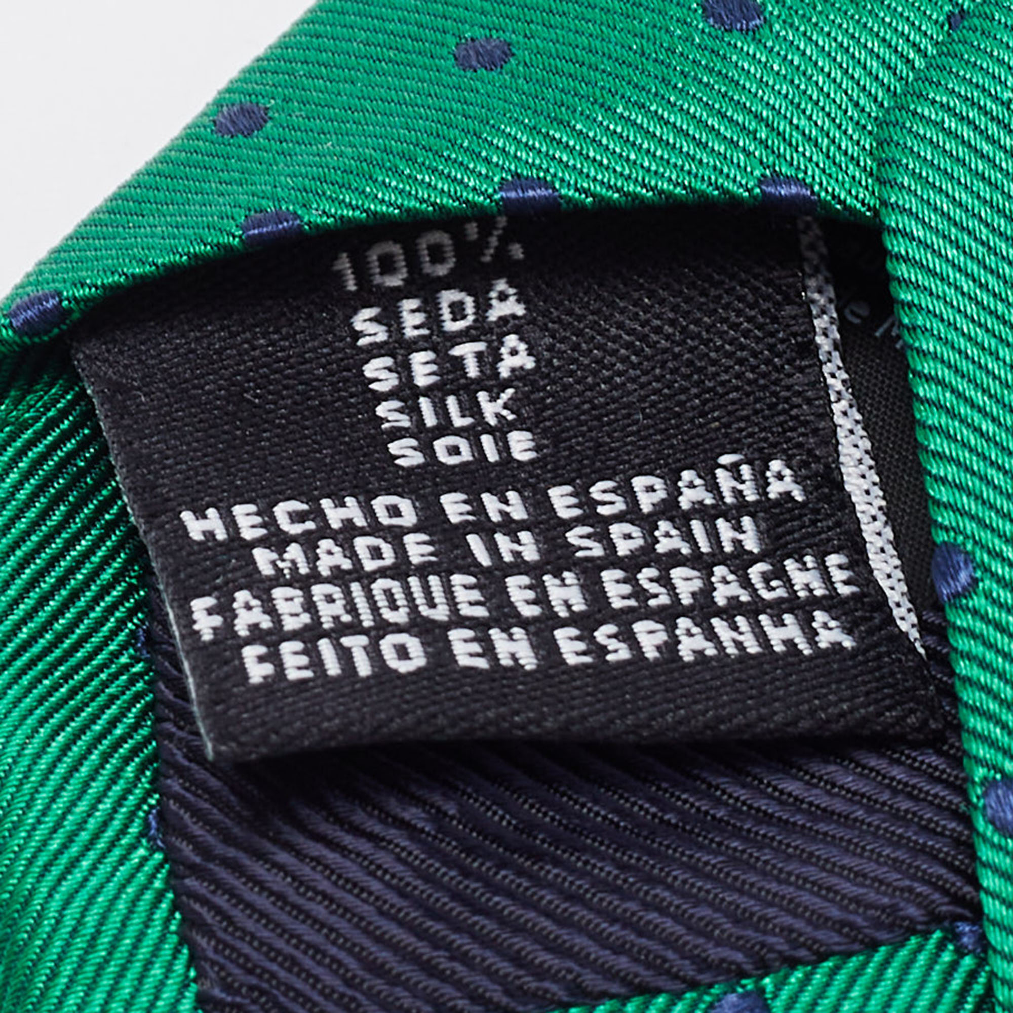 CH Carolina Herrera Green Dotted Silk Tie