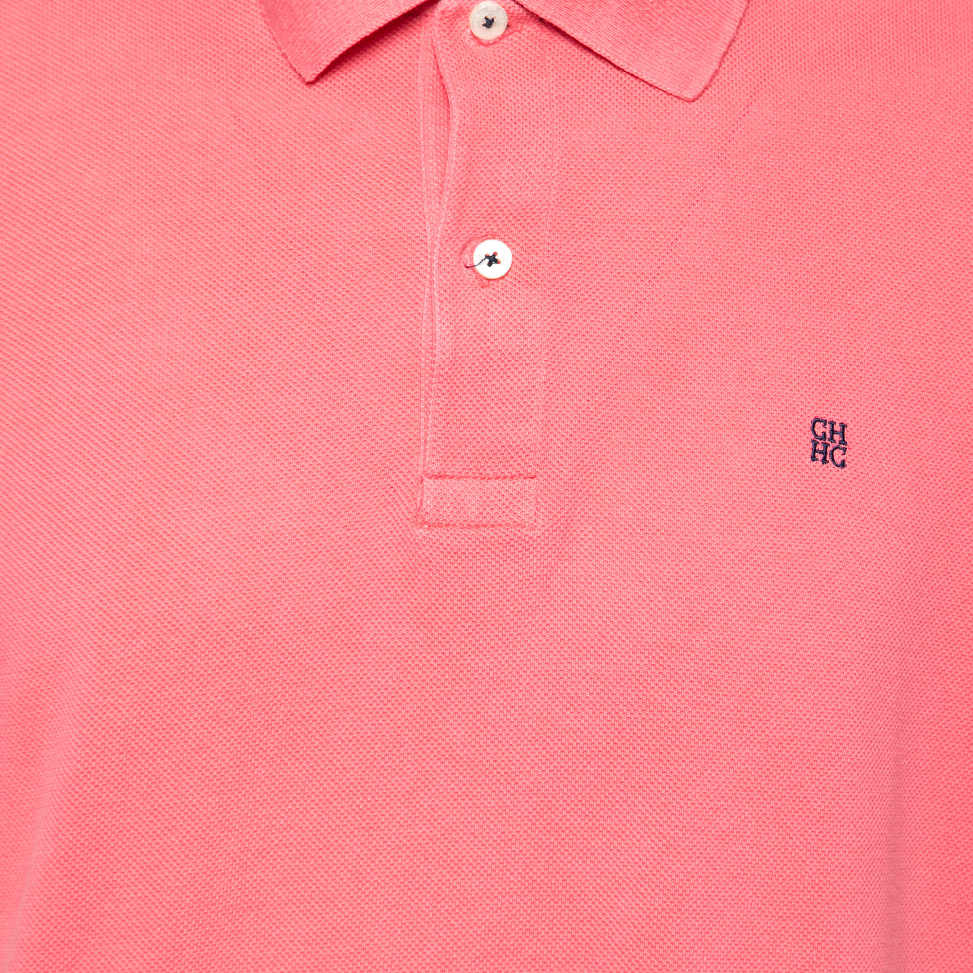 CH Carolina Herrera Pink Cotton Polo T-Shirts L
