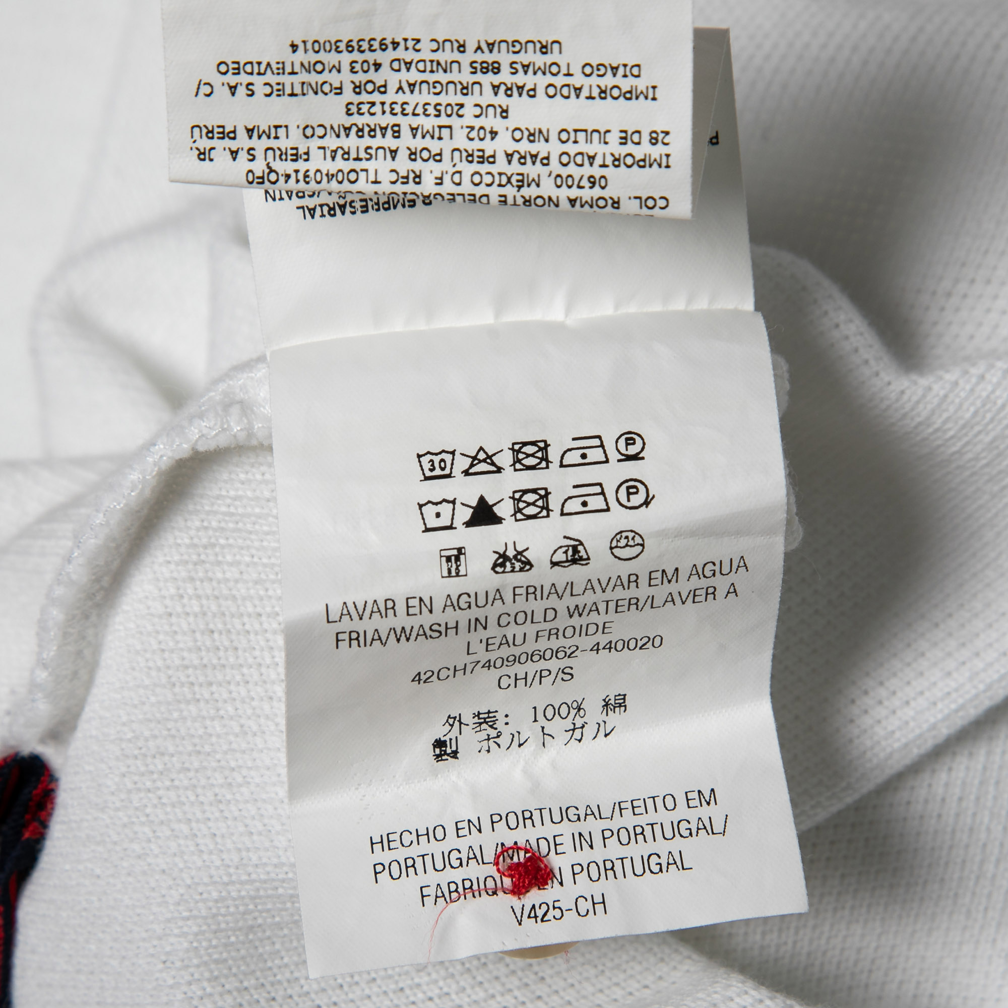 CH Carolina Herrera White Cotton Pique Short Sleeve Polo T-Shirt S