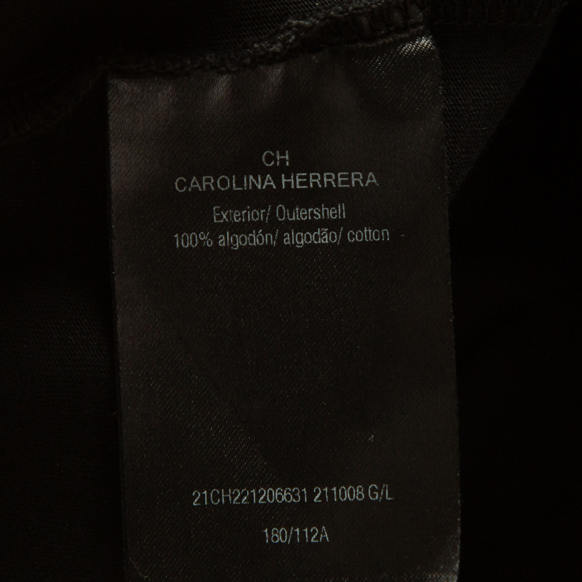 CH Carolina Herrera Black Printed Cotton T-Shirt L