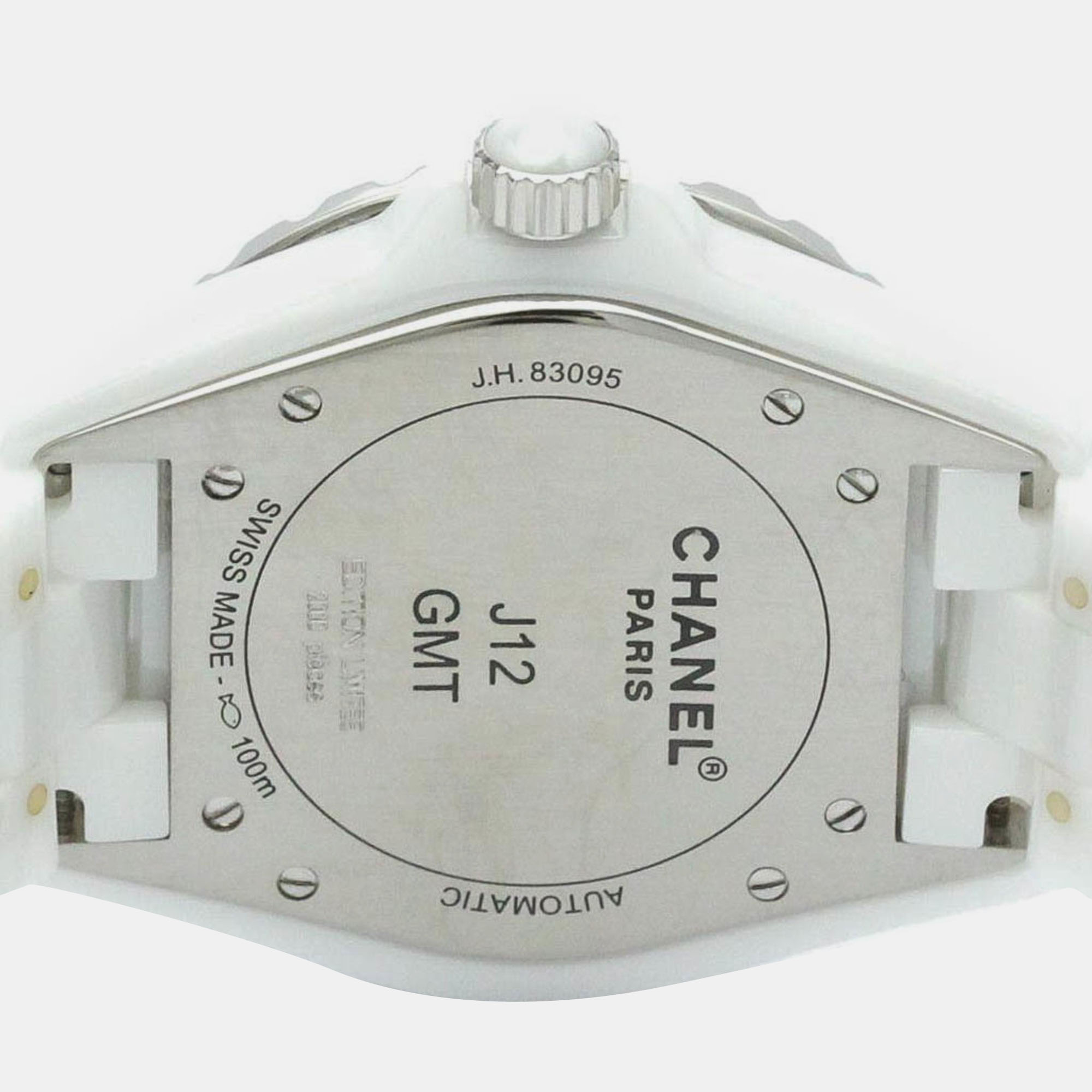 Chanel White Ceramic J12 H2126 Automatic Men's Wristwatch 42 Mm