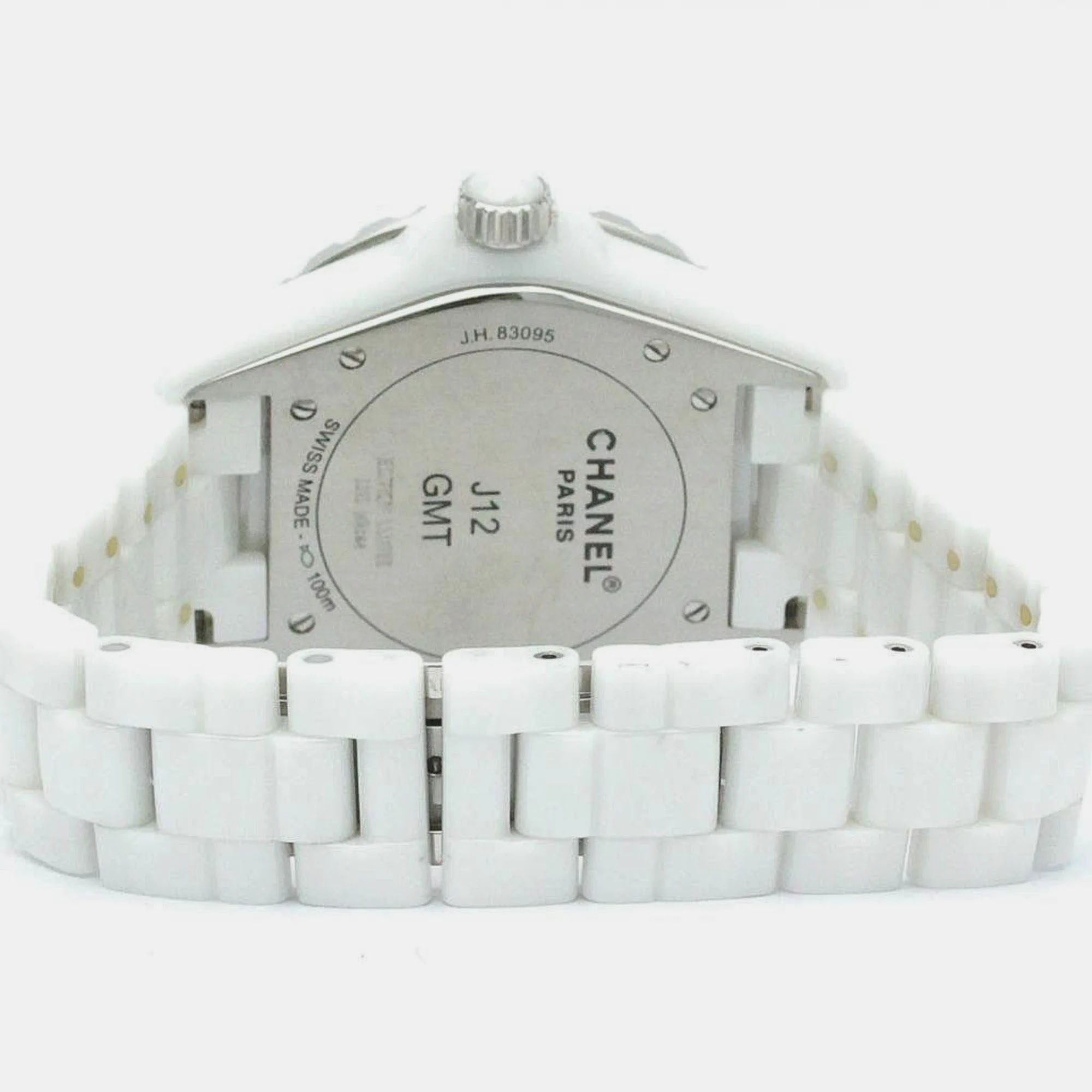 Chanel White Ceramic J12 H2126 Automatic Men's Wristwatch 42 Mm