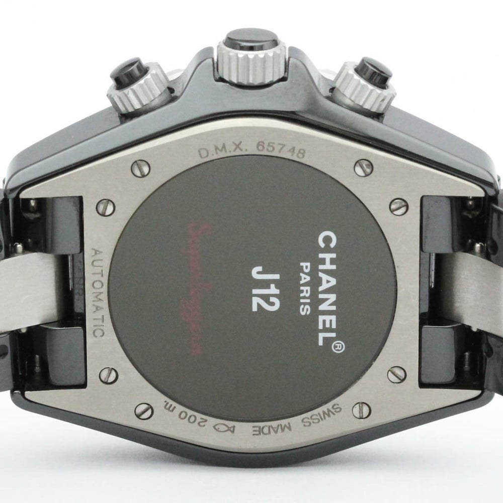 Chanel Silver Stainless Steel Ceramic J12 H1624 Men's Wristwatch 41 Mm