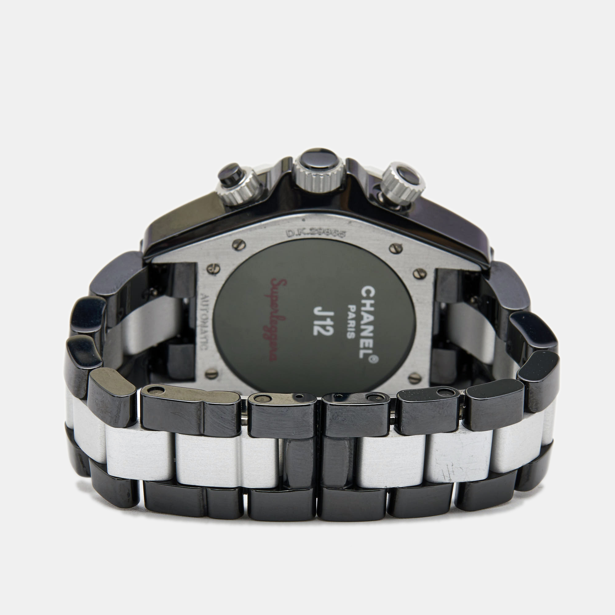 Chanel Silver Ceramic Aluminium J12 Superleggera H1624 Automatic Men's Wristwatch 41 Mm