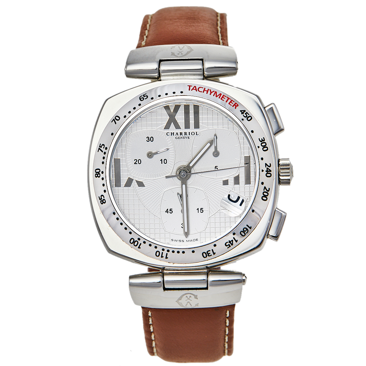 Charriol Silver Stainless Steel Alexander C REF. ALEXCXL Men's Wristwatch 40 mm
