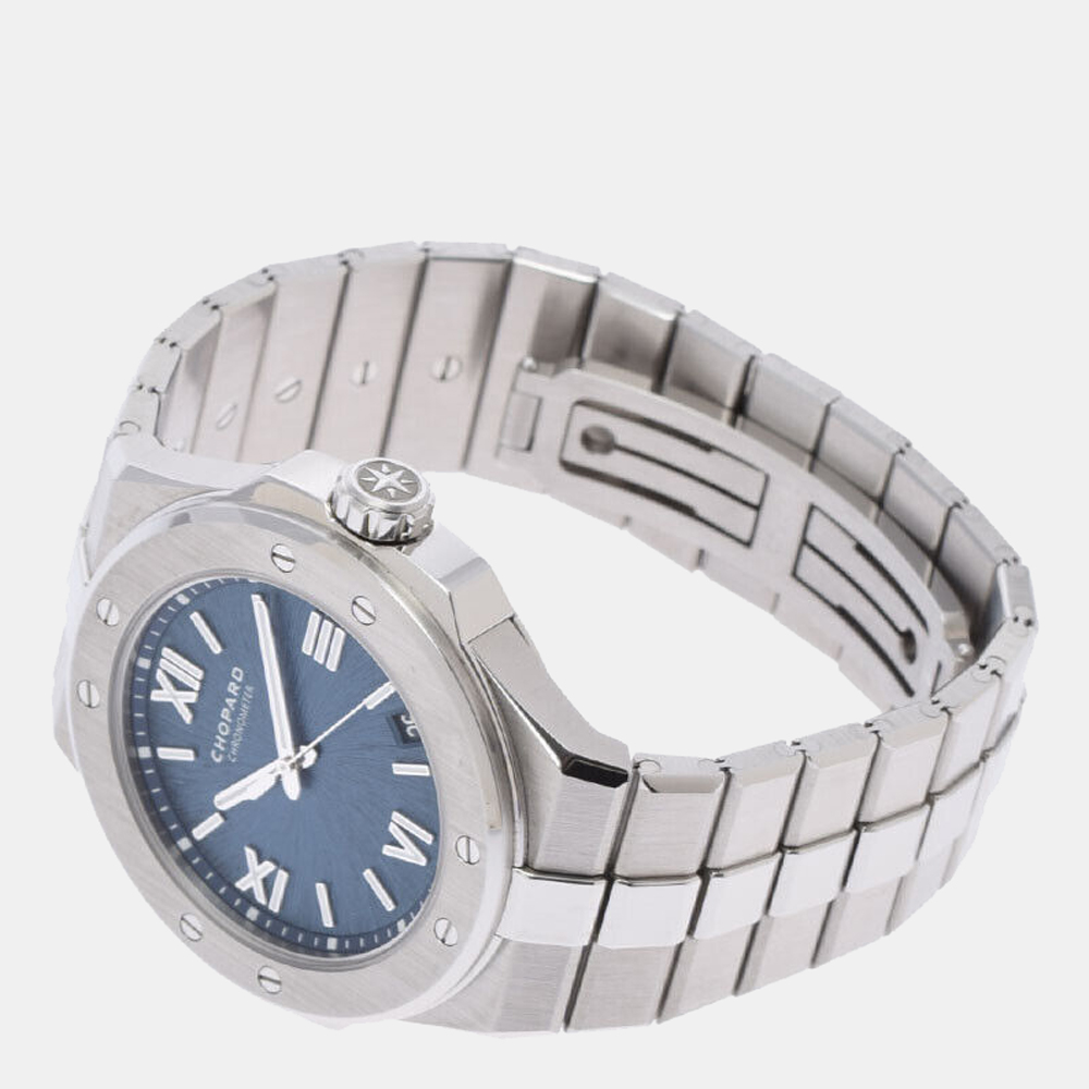 Chopard Blue Stainless Steel Alpine Eagle 298600-3001 Automatic Men's Wristwatch 41 Mm