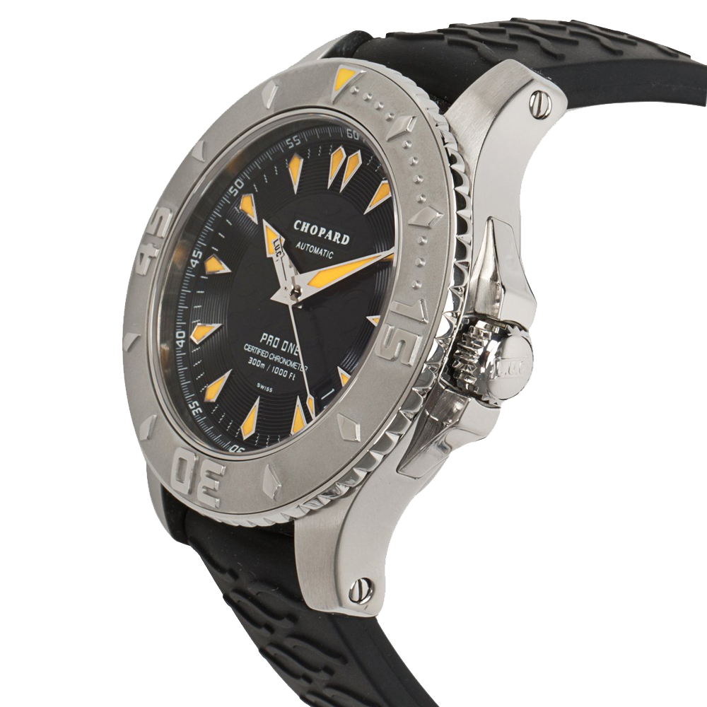 Chopard Black Stainless Steel and Rubber L.U.C. Pro One 16/8912/1 Men's Wristwatch 43M
Chopard Black Stainless Steel and Rubber L.U.C. Pro One 16/8912/1 Men's Wristwatch 43M