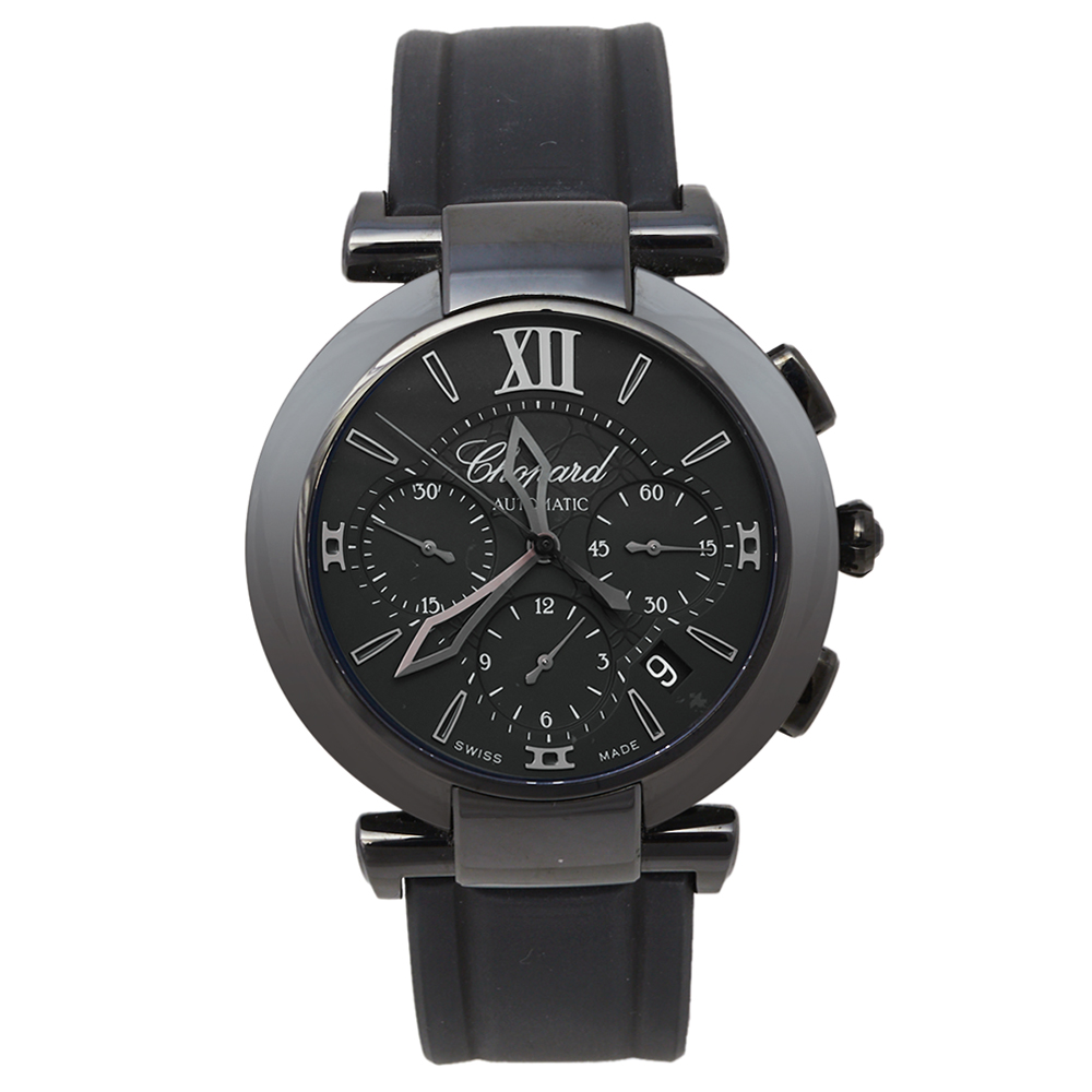 Chopard Black DLC-Coated Steel and Rubber Imperiale 8549 Men's Wristwatch 40mm