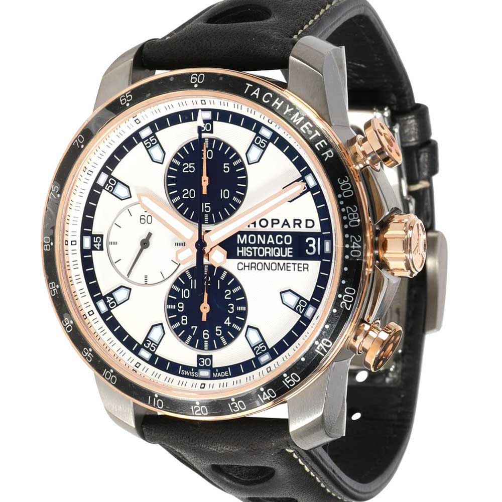 Chopard Silver 18K Rose Gold And Titanium Grand Prix de Monaco Historique 168570-9001 Men's Wristwatch 44.5 MM