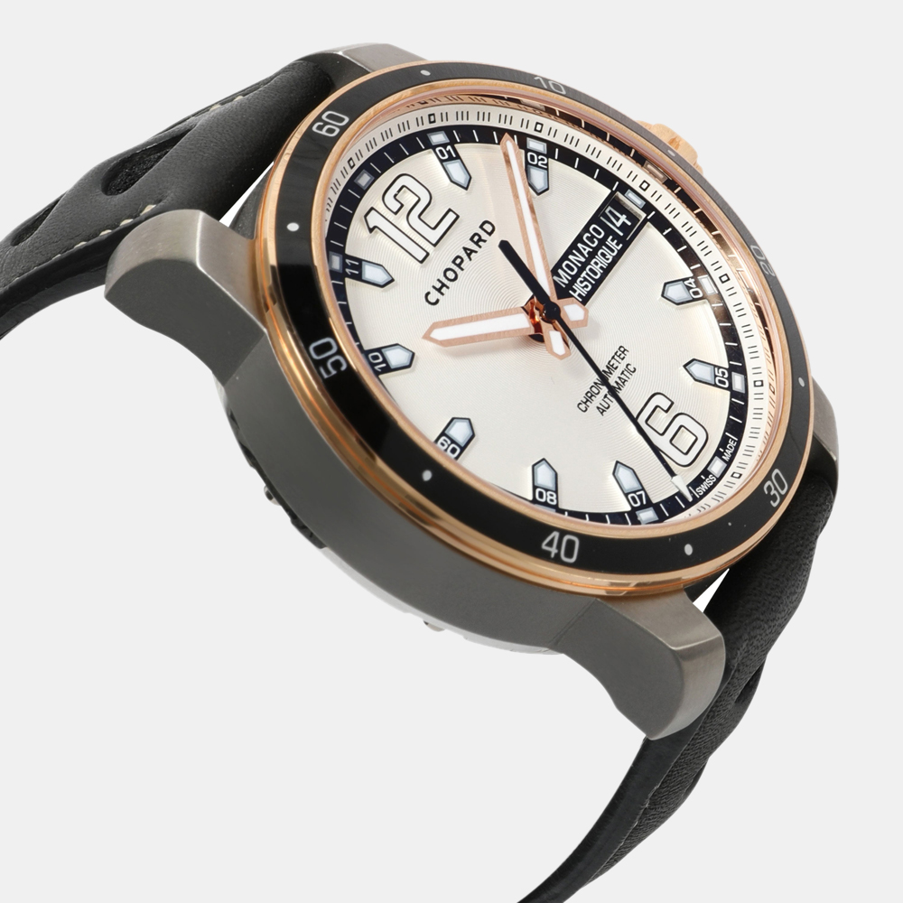 Chopard Silver 18K Rose Gold And Titanium Grand Prix De Monaco Historique 168568-9001 Men's Wristwatch 44.5 Mm