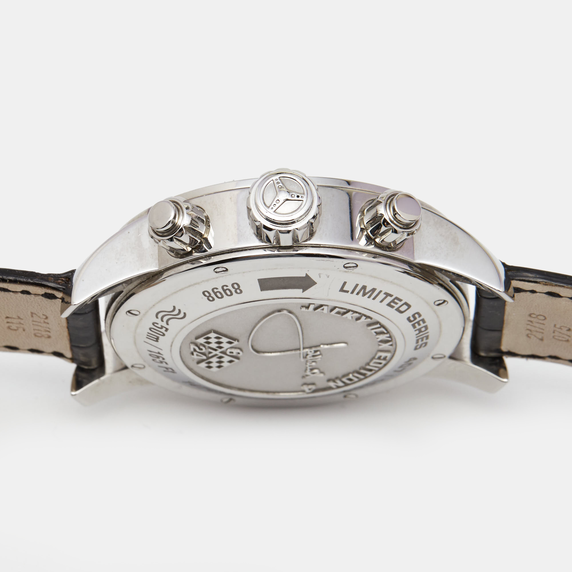 Chopard Silver Stainless Steel Alligator Mille Miglia Jacky Ickx Limited Edition 168998-3002 Men's Wristwatch 42 Mm