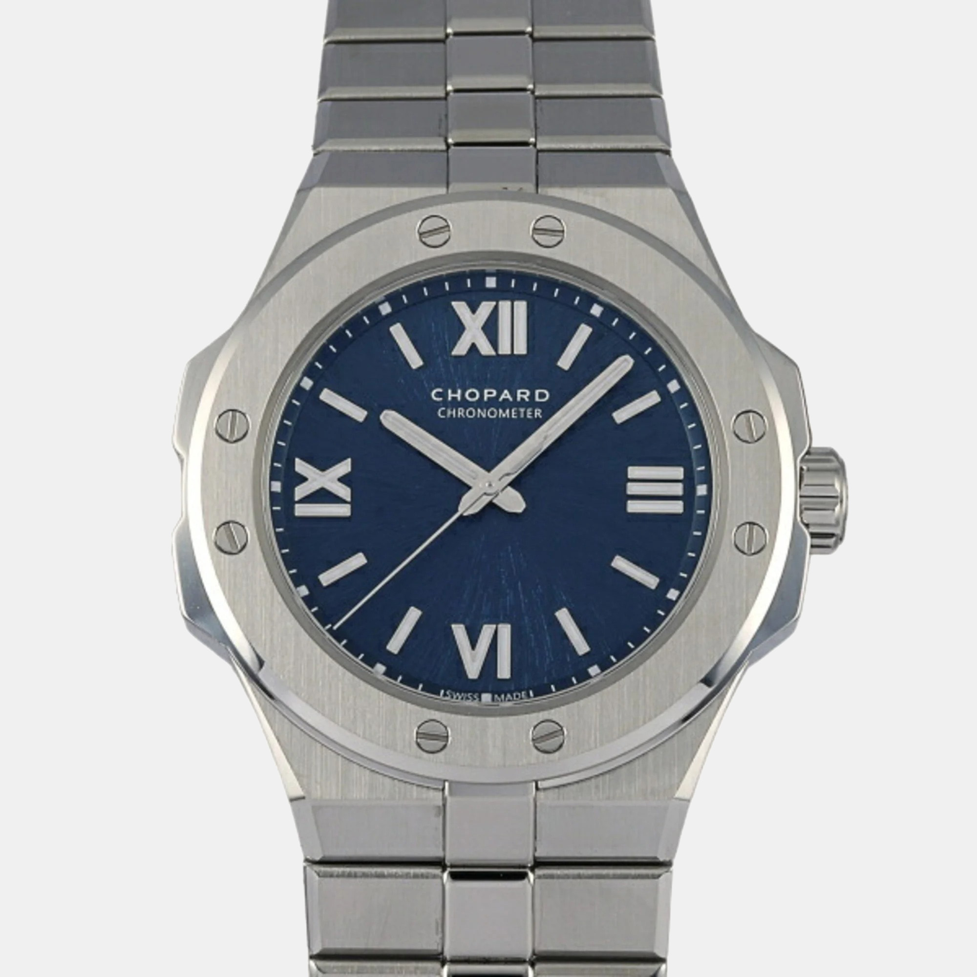 Chopard Blue Stainless Steel Alpine Eagle 298601-3001 Automatic Men's Wristwatch 36 Mm