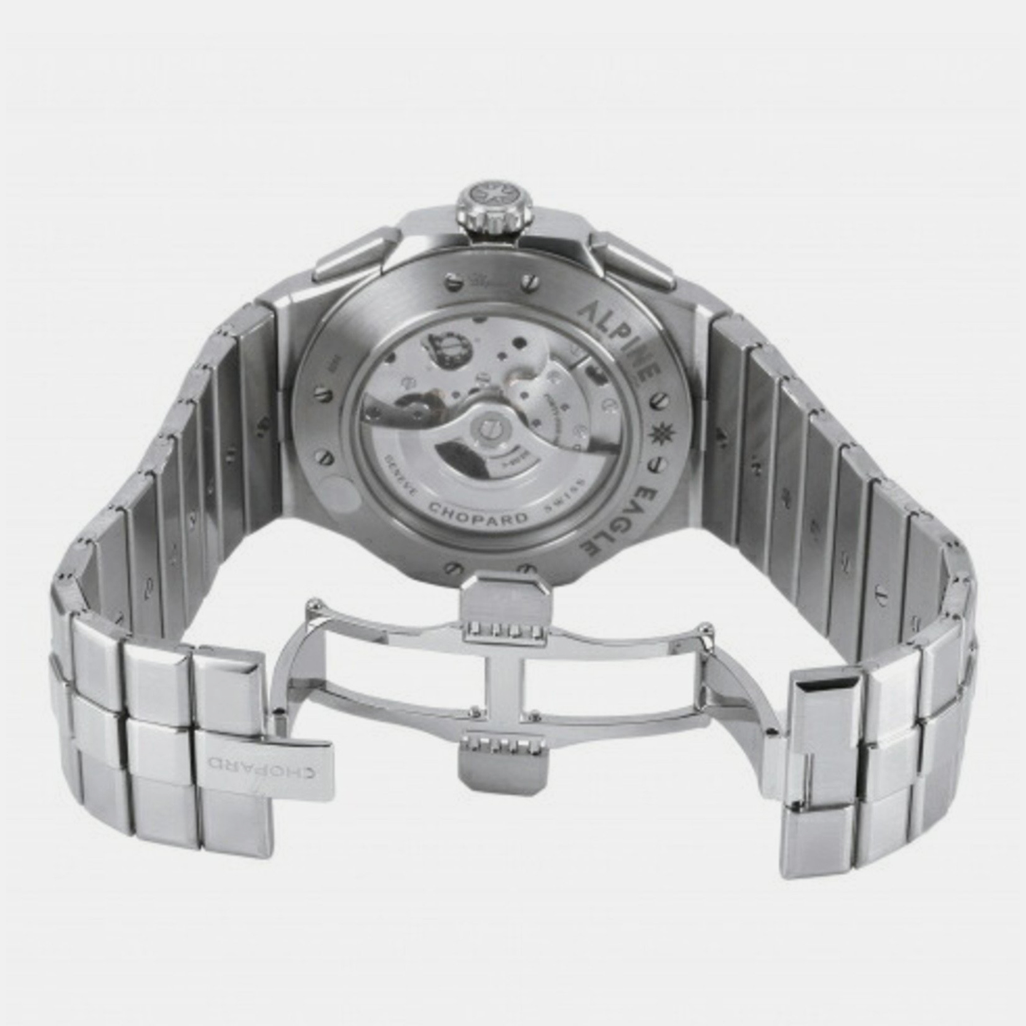 Chopard Blue Stainless Steel Alpine Eagle 298609-3001 Automatic Men's Wristwatch 44 Mm
