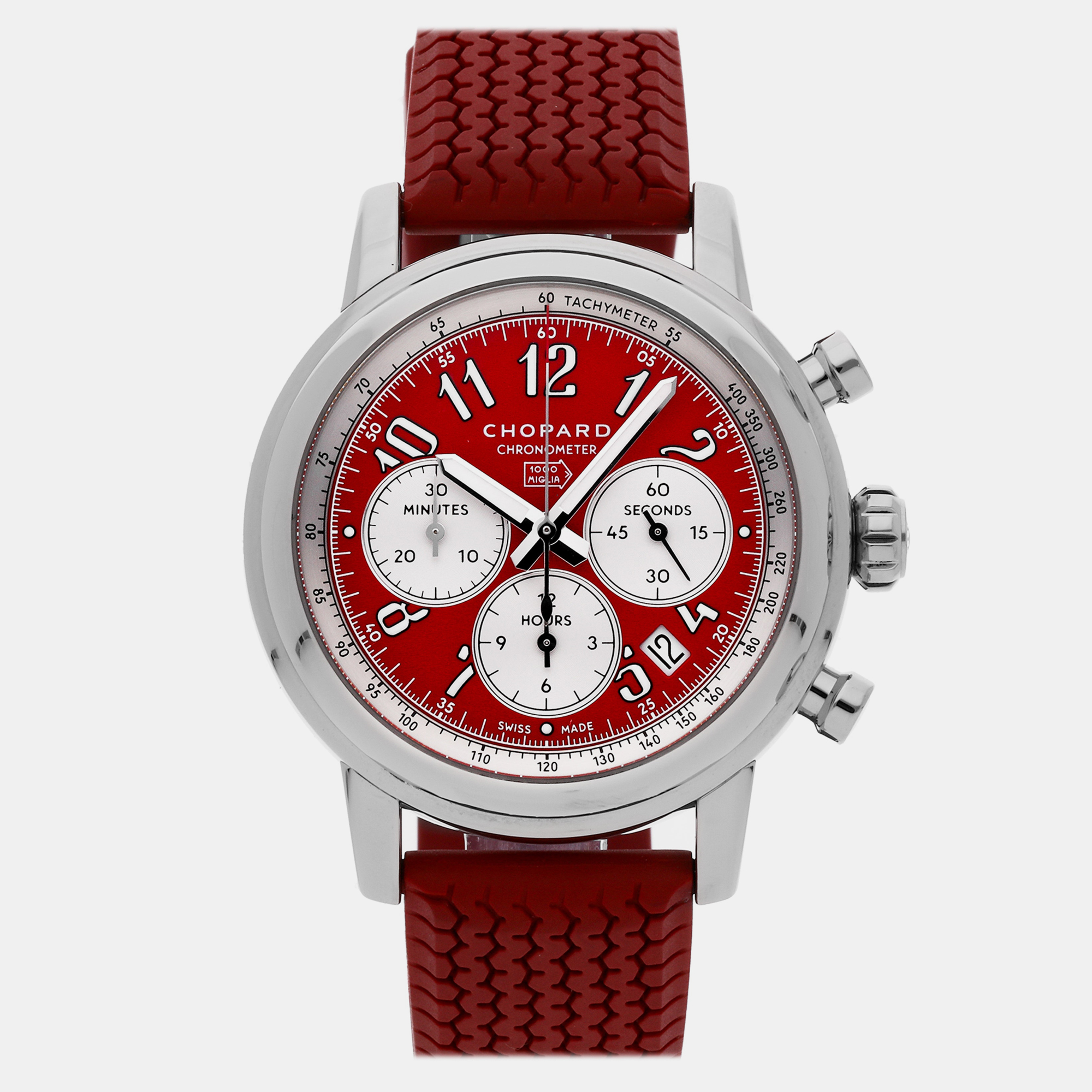 Chopard Red Stainless Steel Mille Miglia 168589-3008 Automatic Men's Wristwatch 42 Mm
