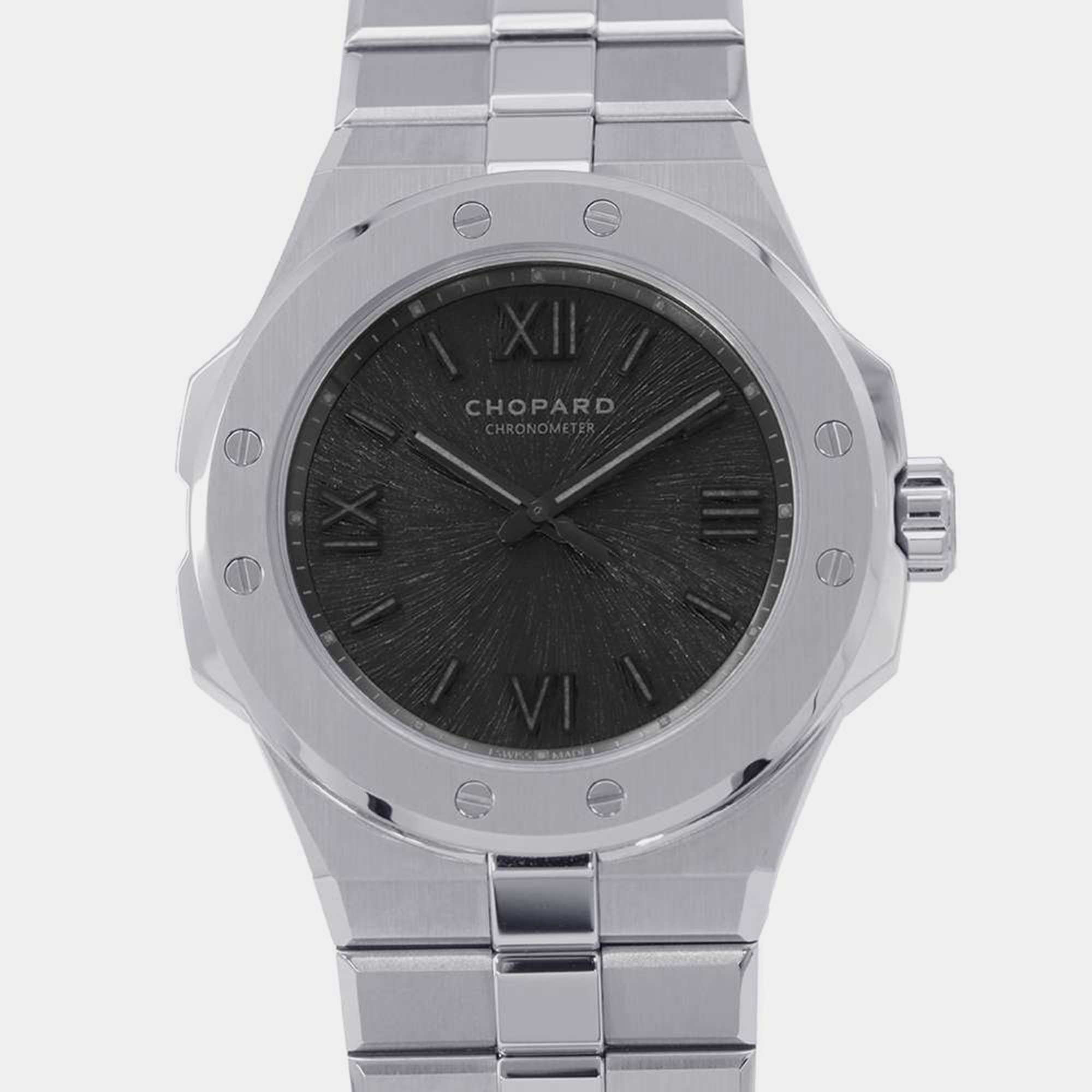 Chopard black stainless steel alpine eagle 298600-3021 automatic men's wristwatch 41 mm