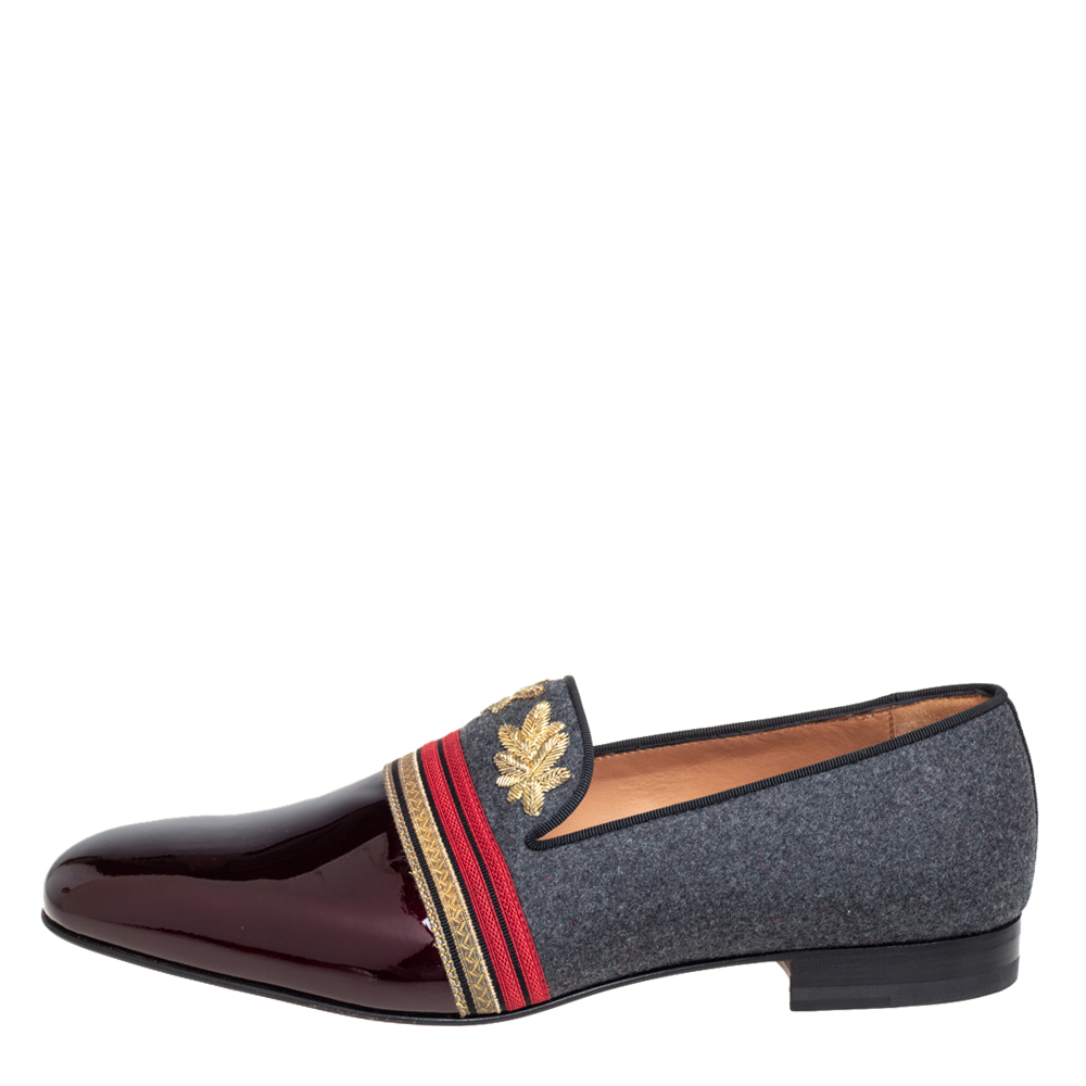 Christian Louboutin Multicolor Patent Leather And Wool Officer Smoking Slippers Size
Christian Louboutin Multicolor Patent Leather And Wool Officer Smoking Slippers Size