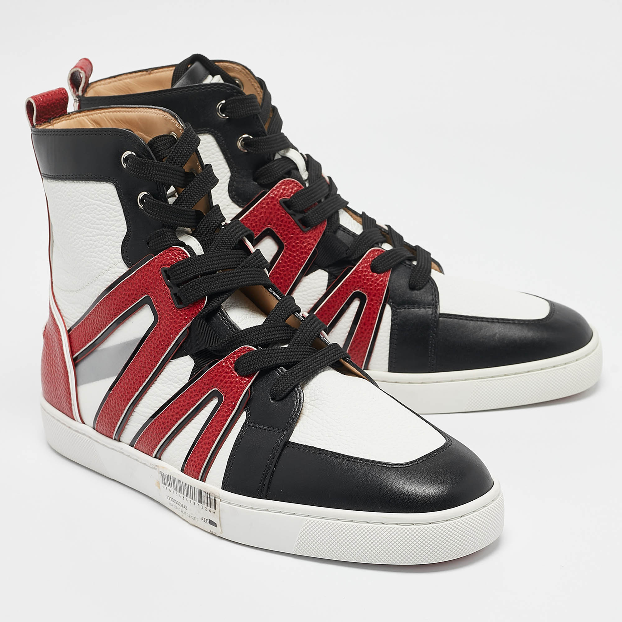 Christian Louboutin Multicolor Leather High Top Sneakers Size 42.5