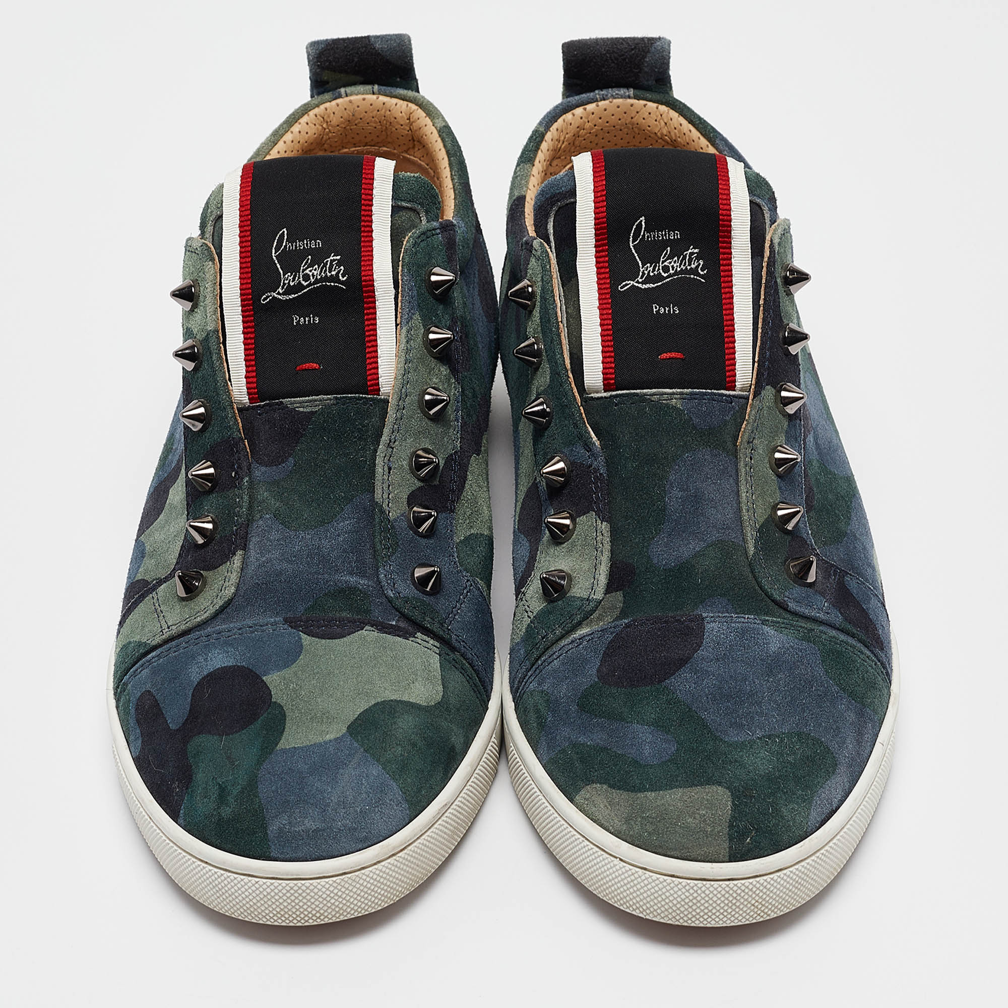 Christian Louboutin Multicolor Camouflage Suede F.A.V Fique A Vontade Sneakers Size 42