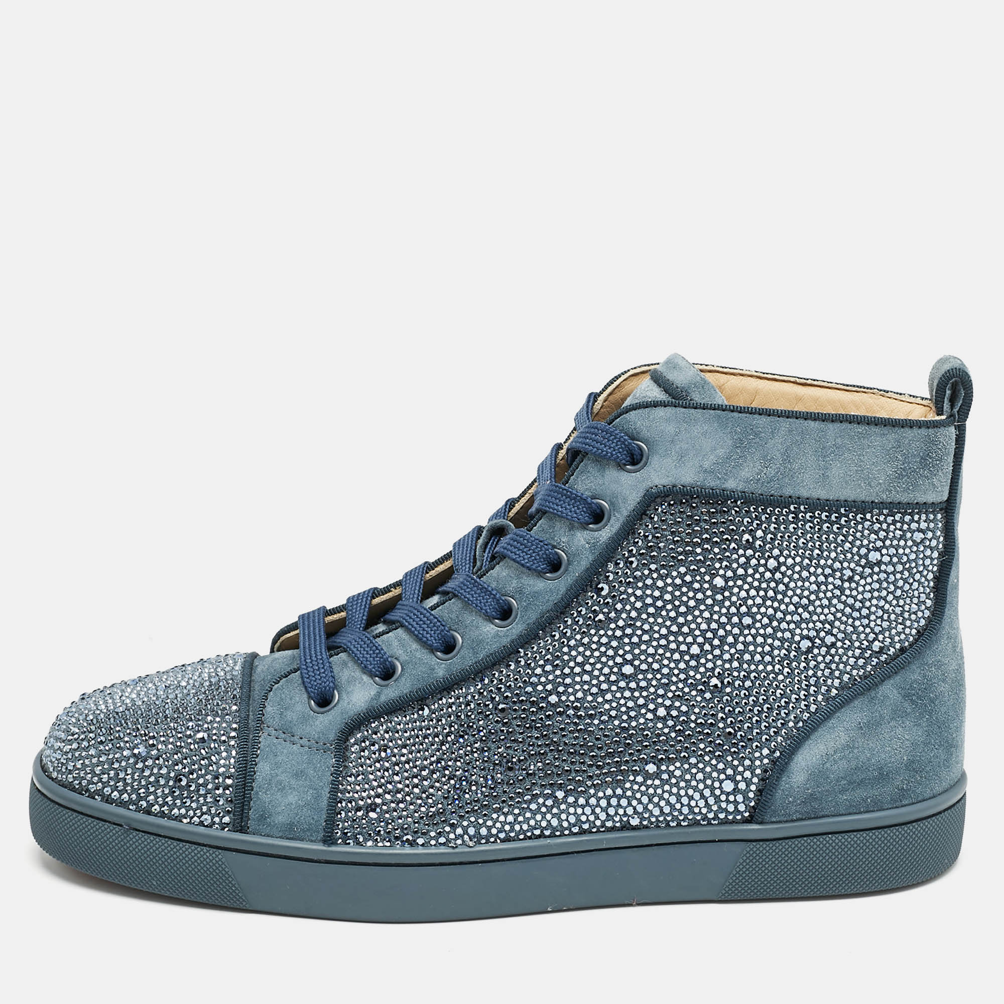 Christian Louboutin Blue Glitter and Suede Rantus Orlato High Top Sneakers Size
Christian Louboutin Blue Glitter and Suede Rantus Orlato High Top Sneakers Size