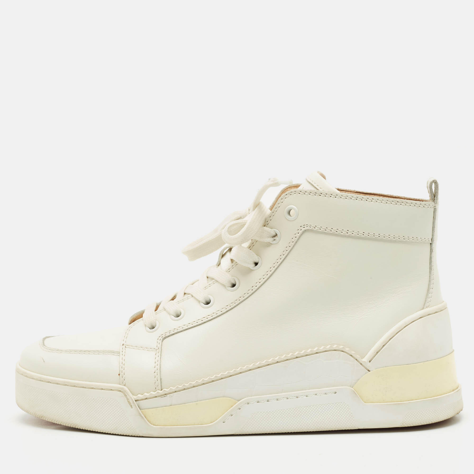 Christian Louboutin White Leather Rankick High Top Sneakers Size
Christian Louboutin White Leather Rankick High Top Sneakers Size