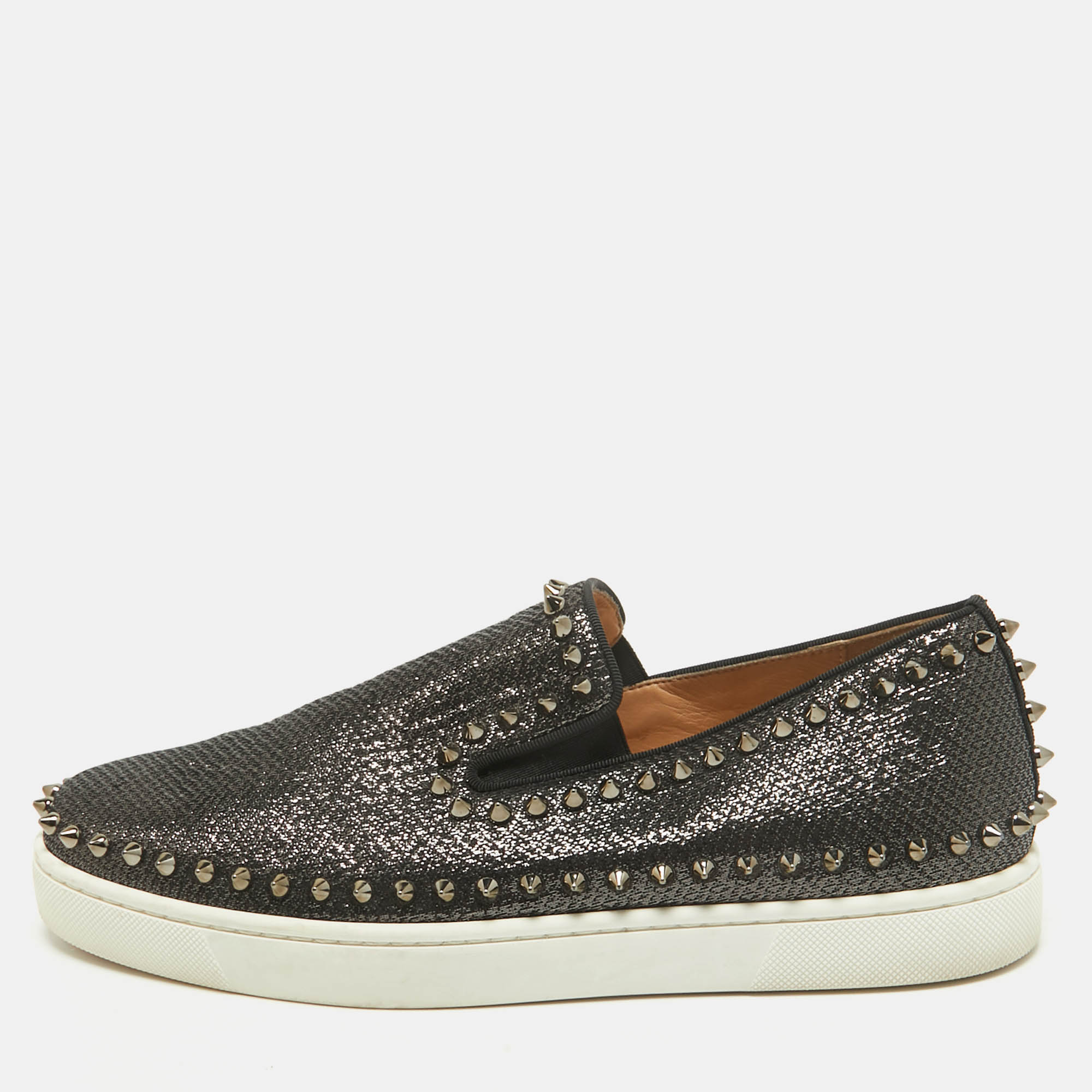 Christian Louboutin Black Laminated Leather Pik Boat Slip On Sneakers Size
Christian Louboutin Black Laminated Leather Pik Boat Slip On Sneakers Size