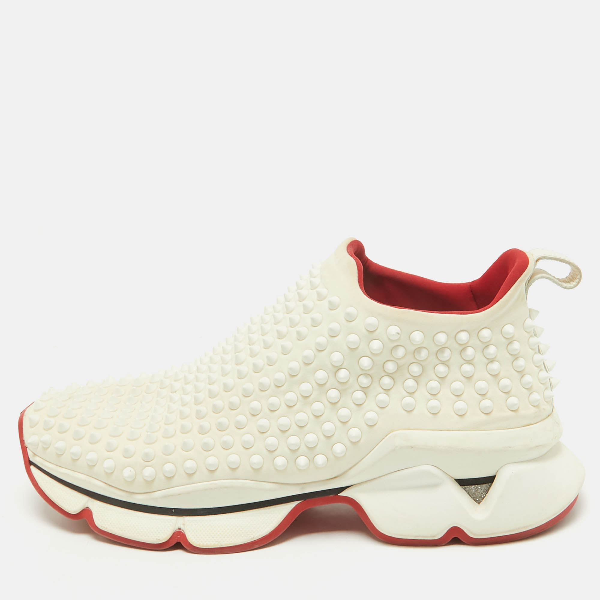 Christian Louboutin White Neoprene Spike Sock Sneakers Size, Cream
Christian Louboutin White Neoprene Spike Sock Sneakers Size, Cream
