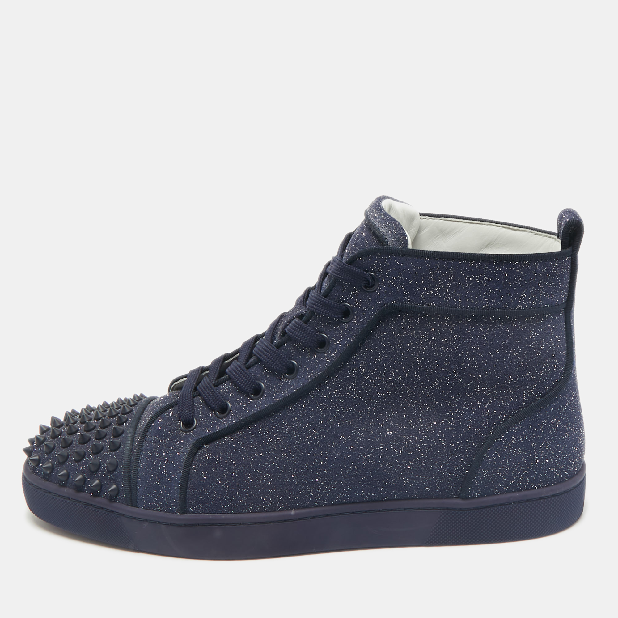 Christian Louboutin Navy Blue Glitter Lou Spikes High Top Sneakers Size
Christian Louboutin Navy Blue Glitter Lou Spikes High Top Sneakers Size