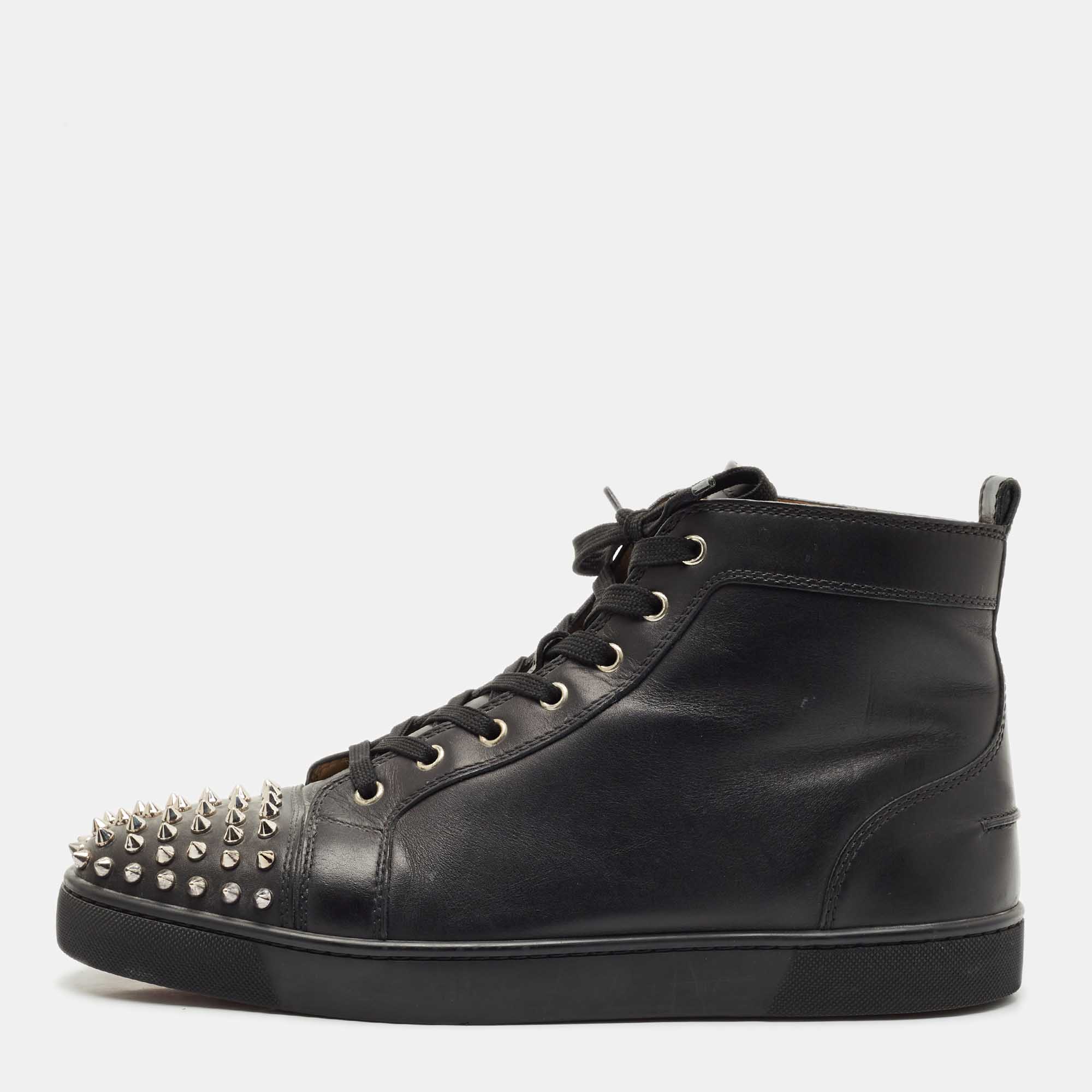 Christian Louboutin Black Leather Lou Spikes High Top Sneakers Size
Christian Louboutin Black Leather Lou Spikes High Top Sneakers Size