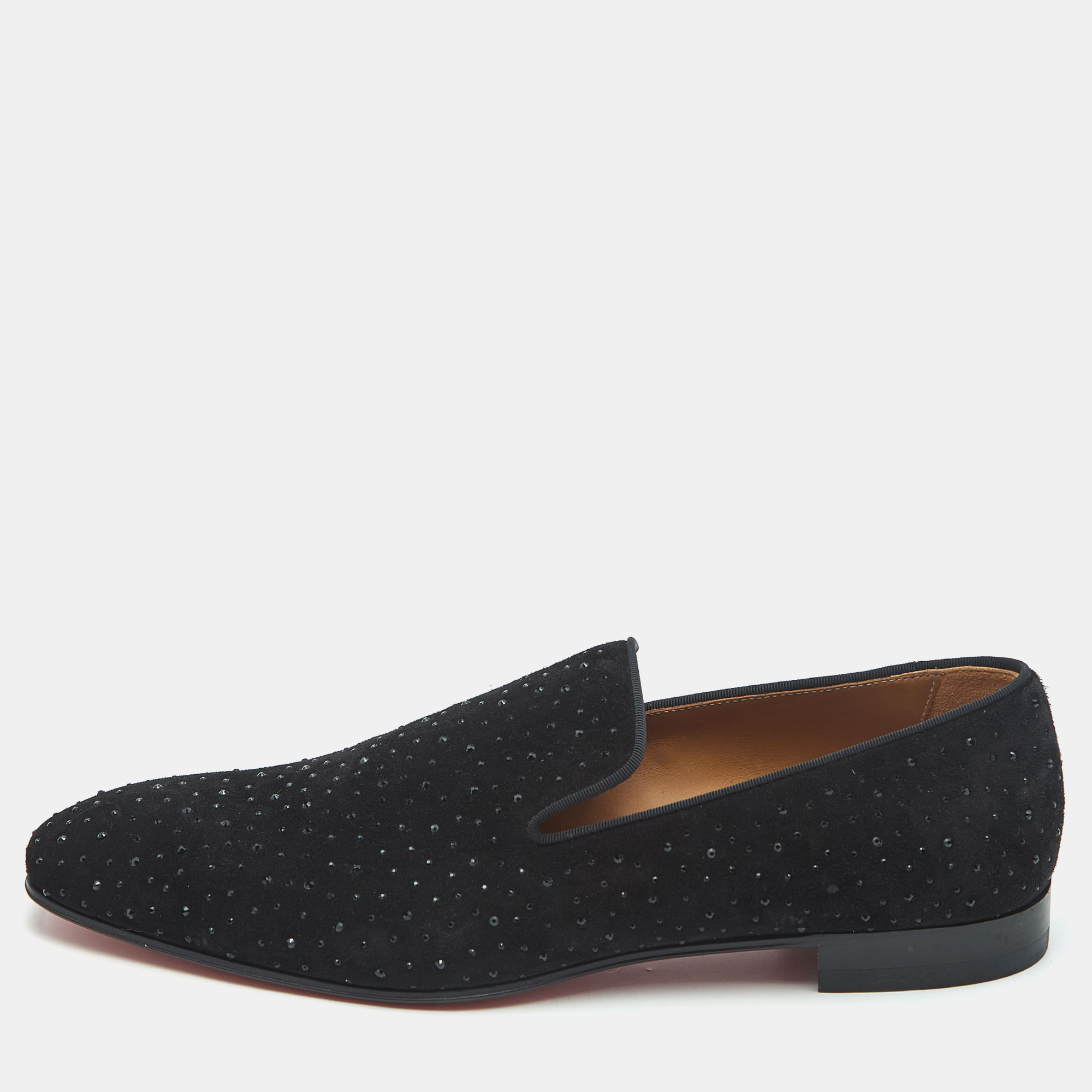 Christian Louboutin Black Suede Crystal Embellished Dandelion Smoking Slippers Size
Christian Louboutin Black Suede Crystal Embellished Dandelion Smoking Slippers Size
