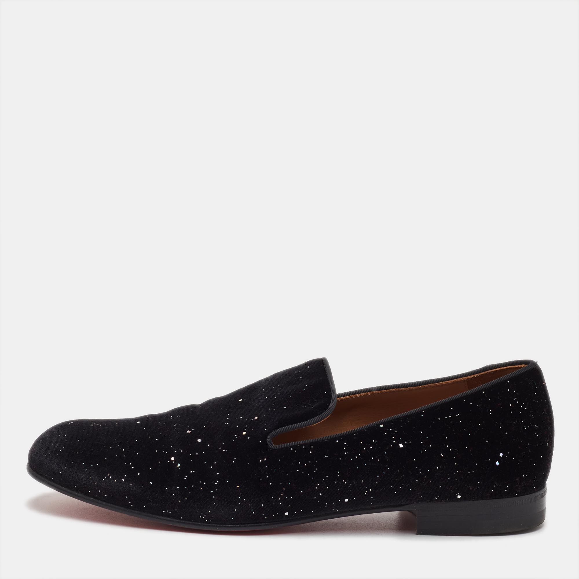 Christian Louboutin Dandelion Size Black Glitter Velvet Slip On Loafers
Christian Louboutin Dandelion Size Black Glitter Velvet Slip On Loafers